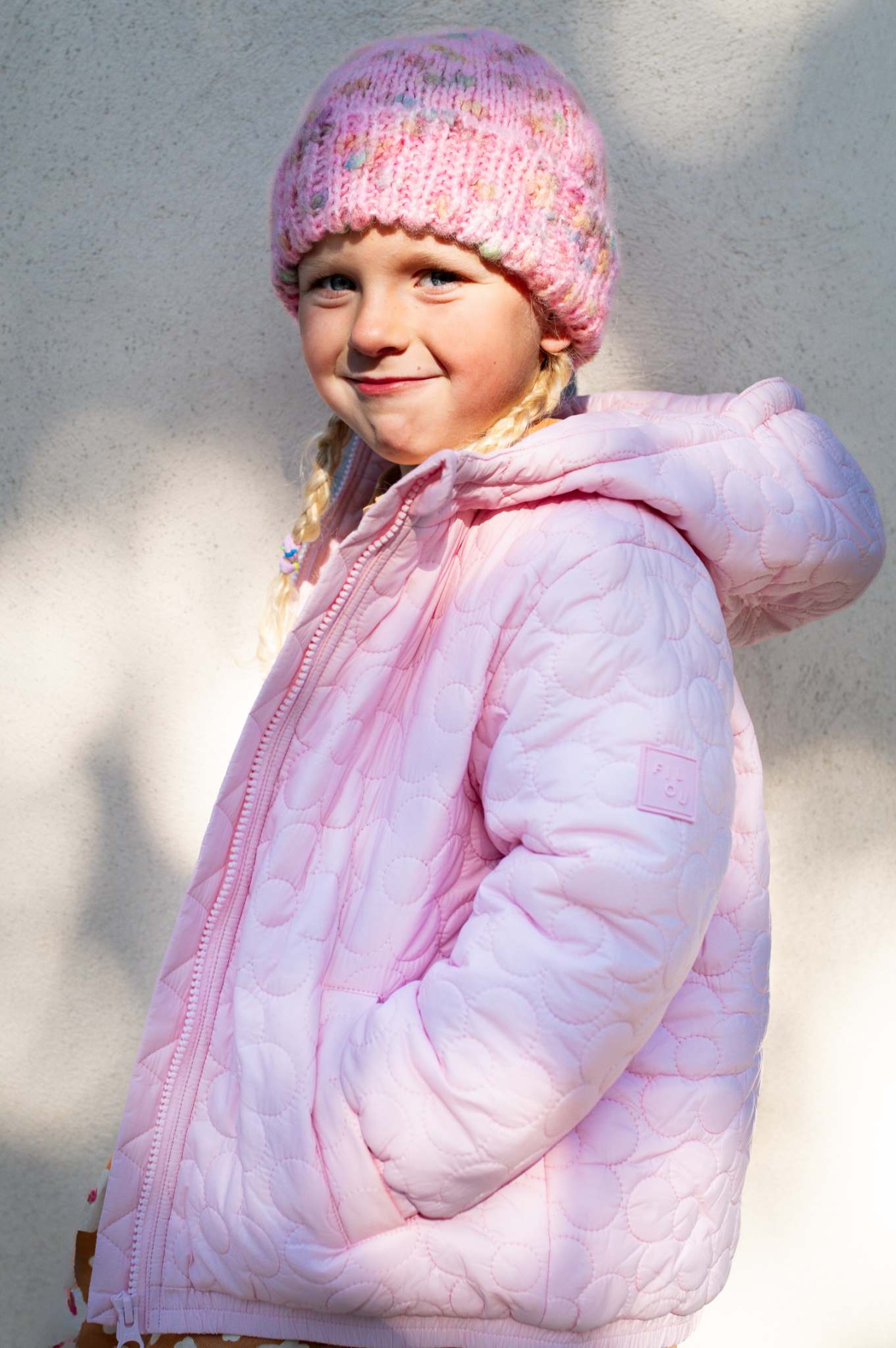 Veste hiver filles rose clair