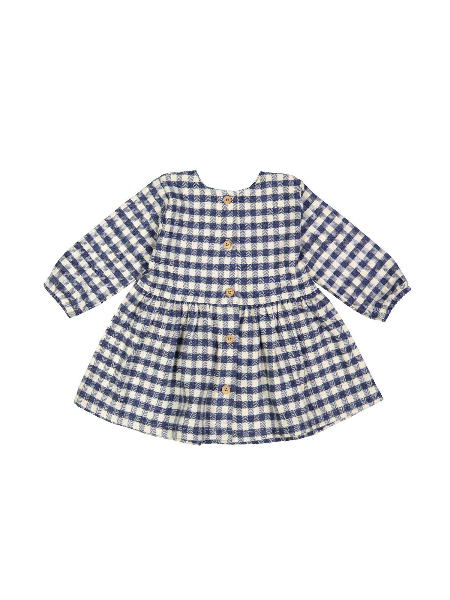 jurk ruit flanel ecru blauw 18m