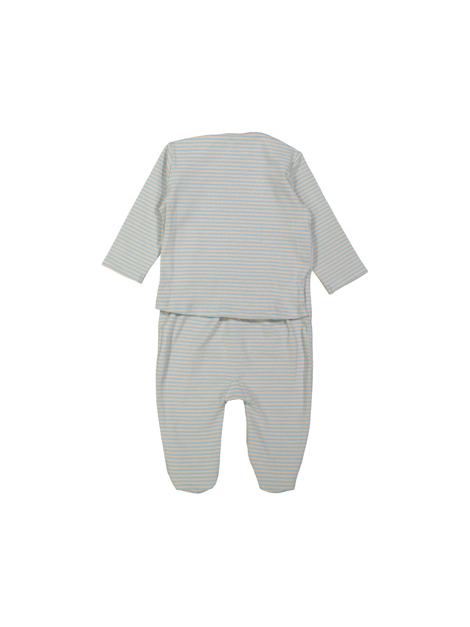 Pyjamas stripe hugs and kisses light blue melange