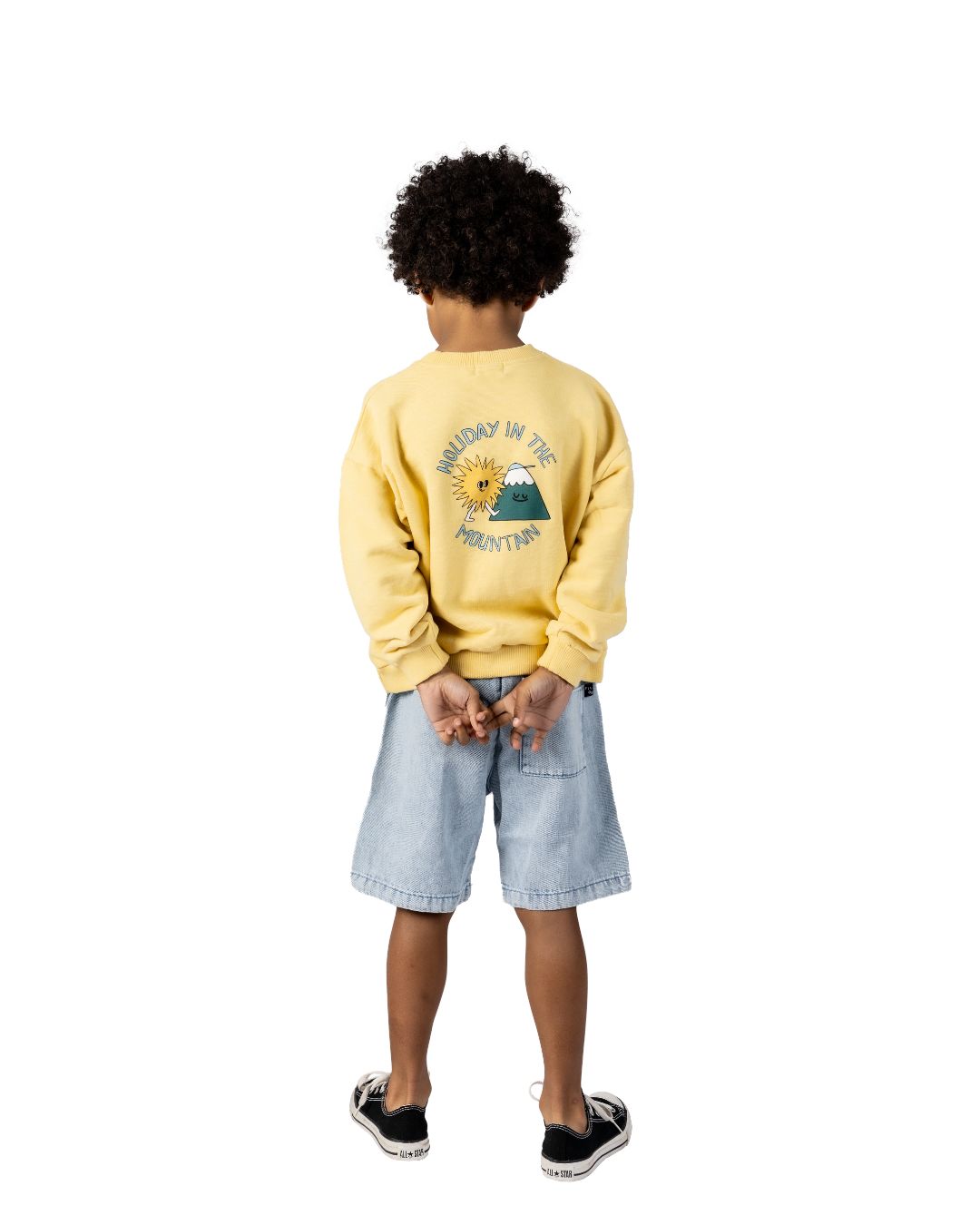 Sweater mountain holiday yellow blue