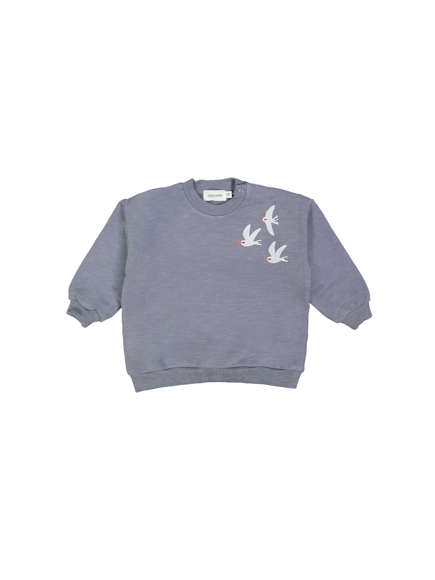 Sweater seagulls grijsblauw 12m