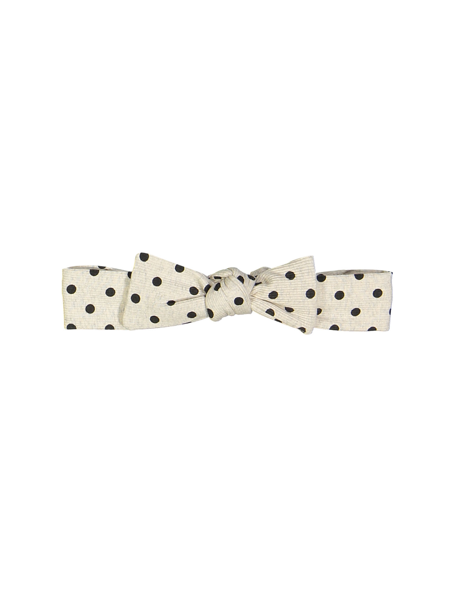 hair ribbon rib dots beige