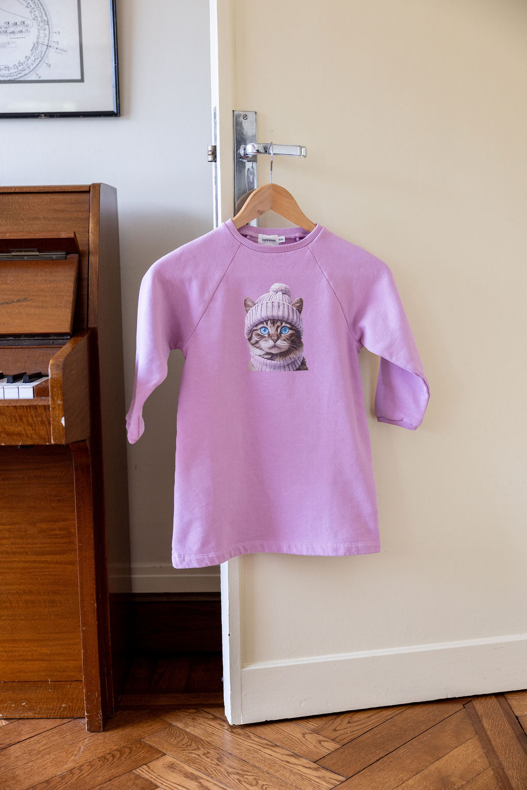 Jurk cat mauve 12m