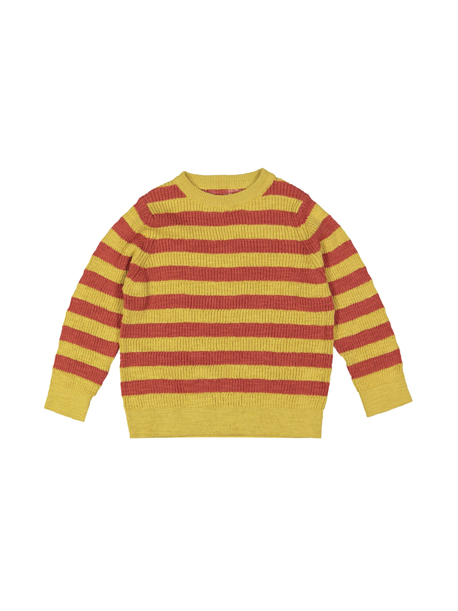 pull tricot stripes geel roodbruin 03j