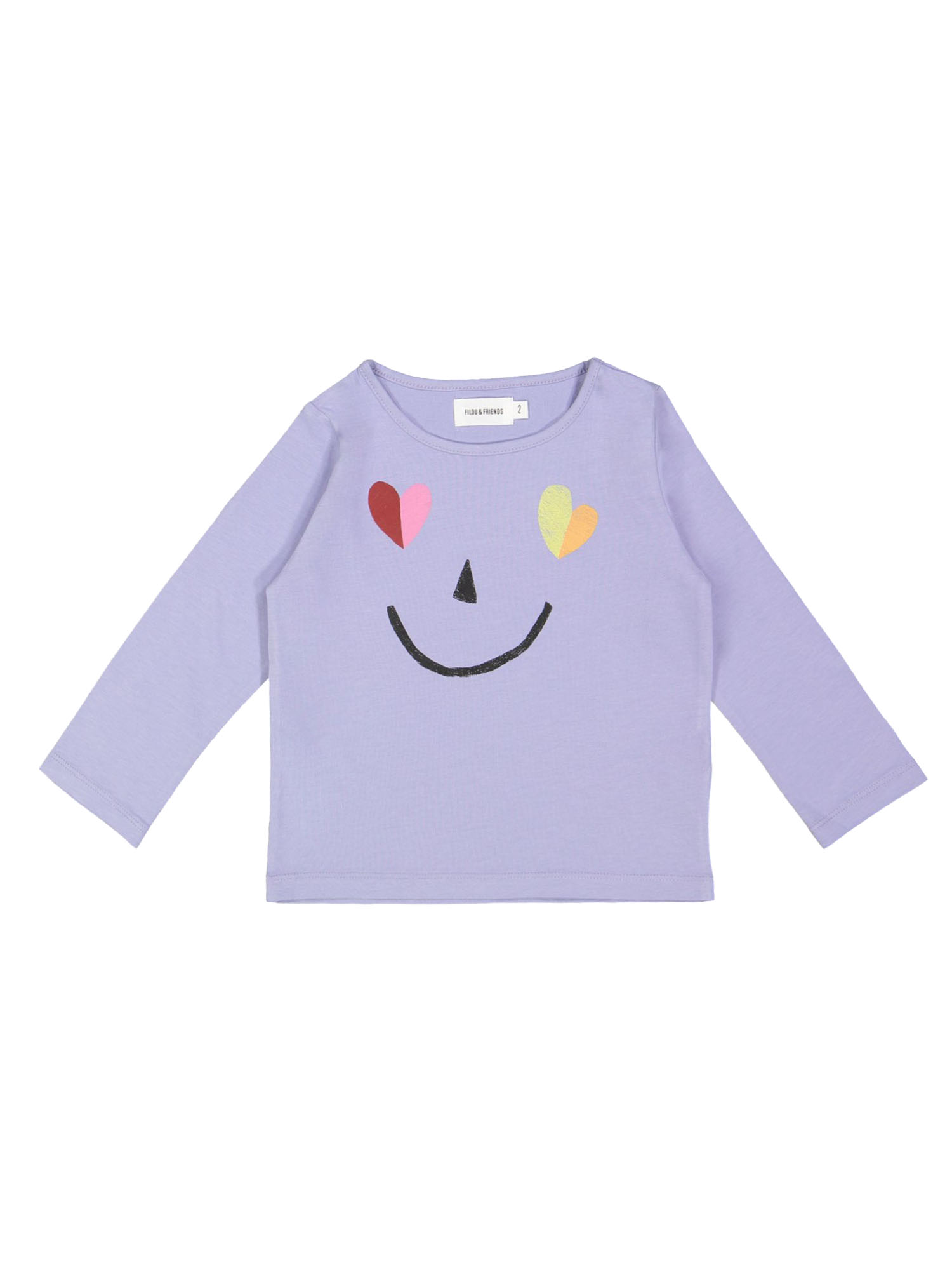 t-shirt coeur smiley lavande