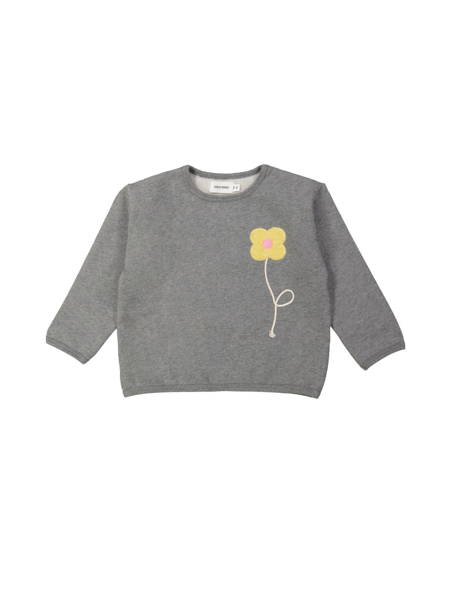 Sweater fleur gris chiné
