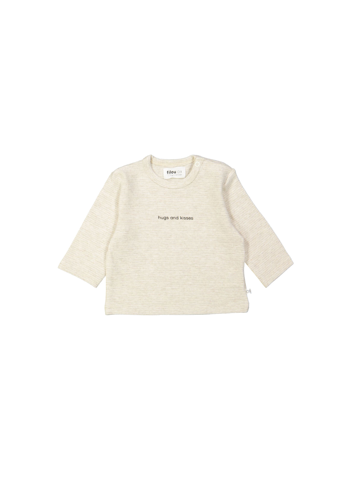 T-shirt fijne streep hugs and kisses beige 00m