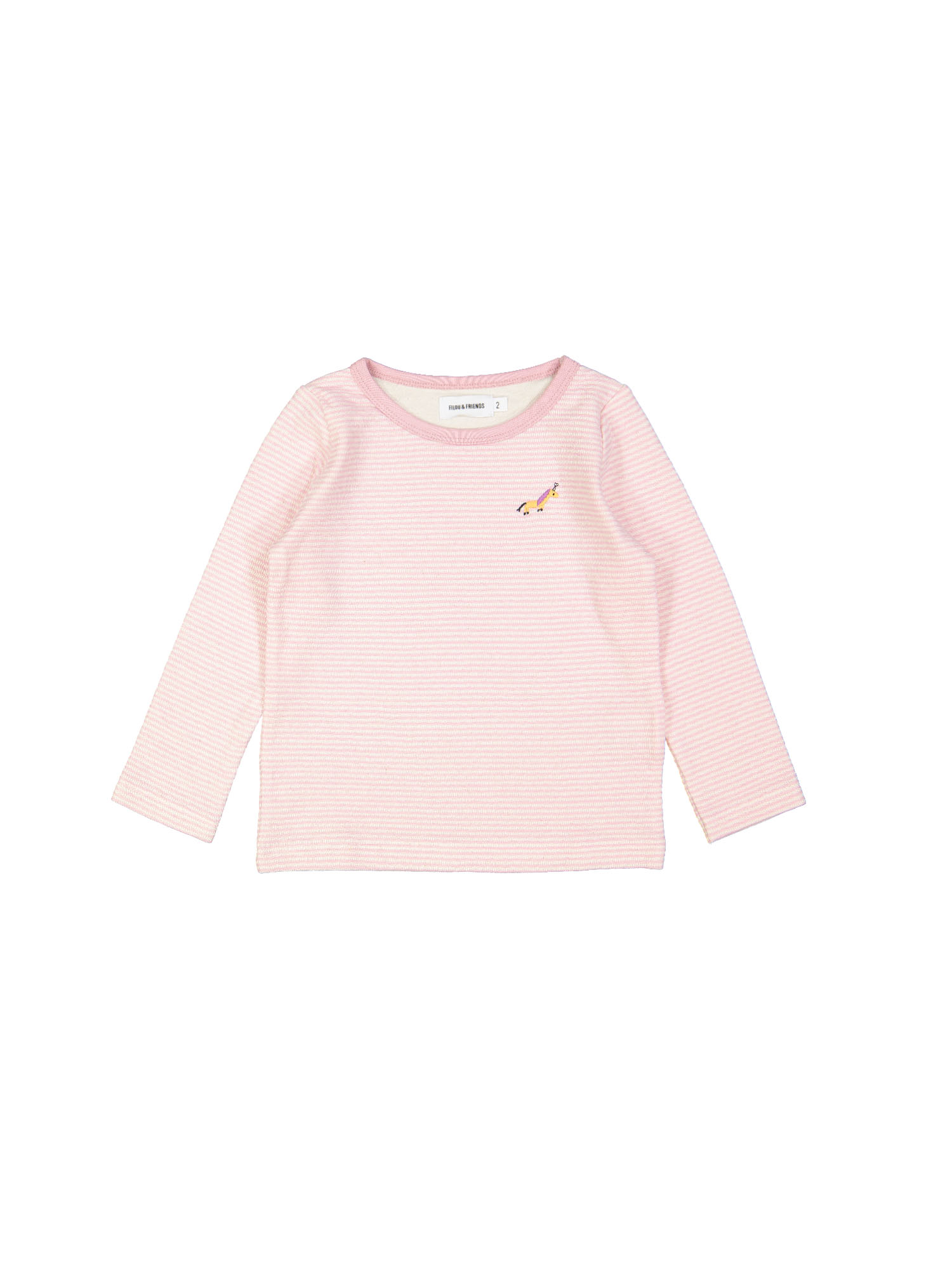 t-shirt streep unicorn roze 09j