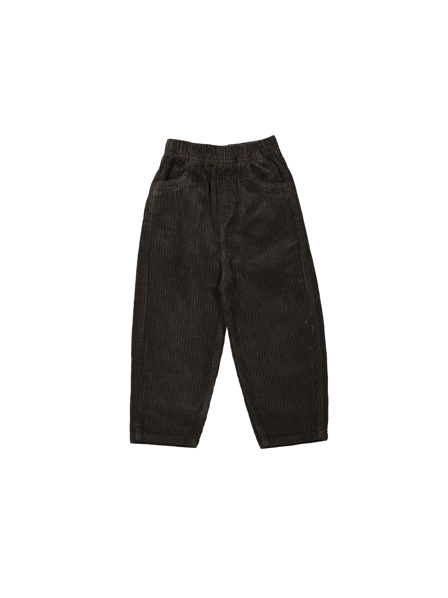 Broek brede rib bruin 12m-18m