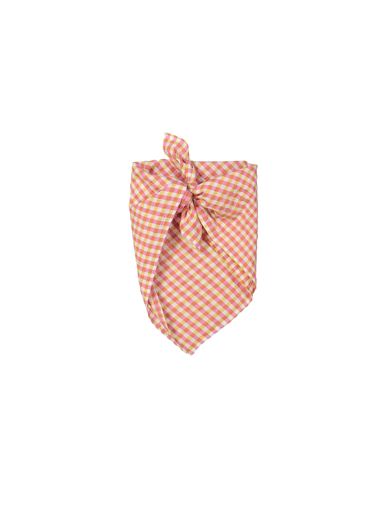 Écharpe vichy carreaux rose