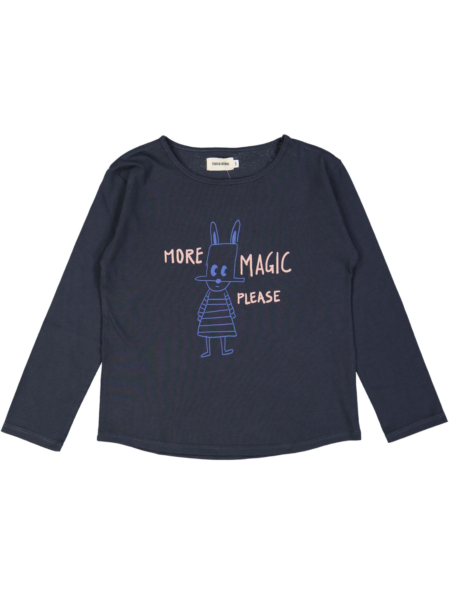 t-shirt blauw more magic please 06j