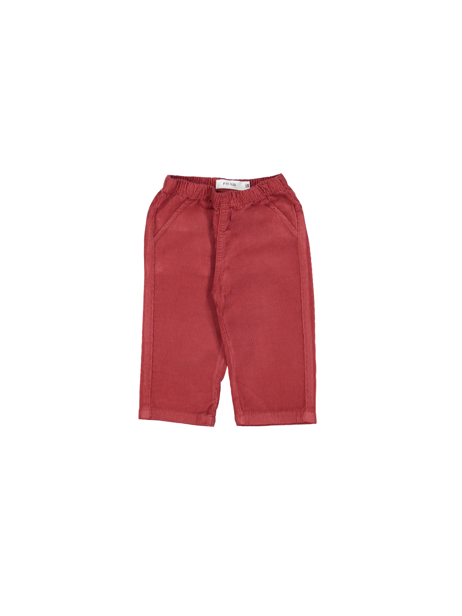 Pantalon comfy mini côtelé rouge