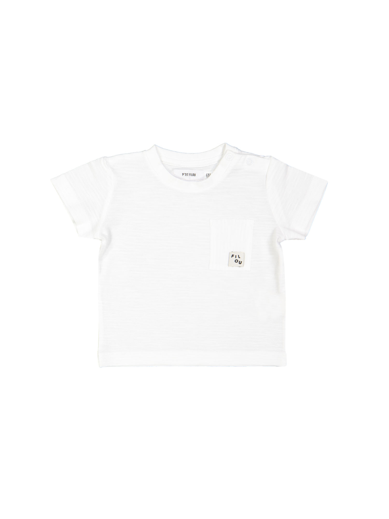 T-shirt mini streep basic wit 12m