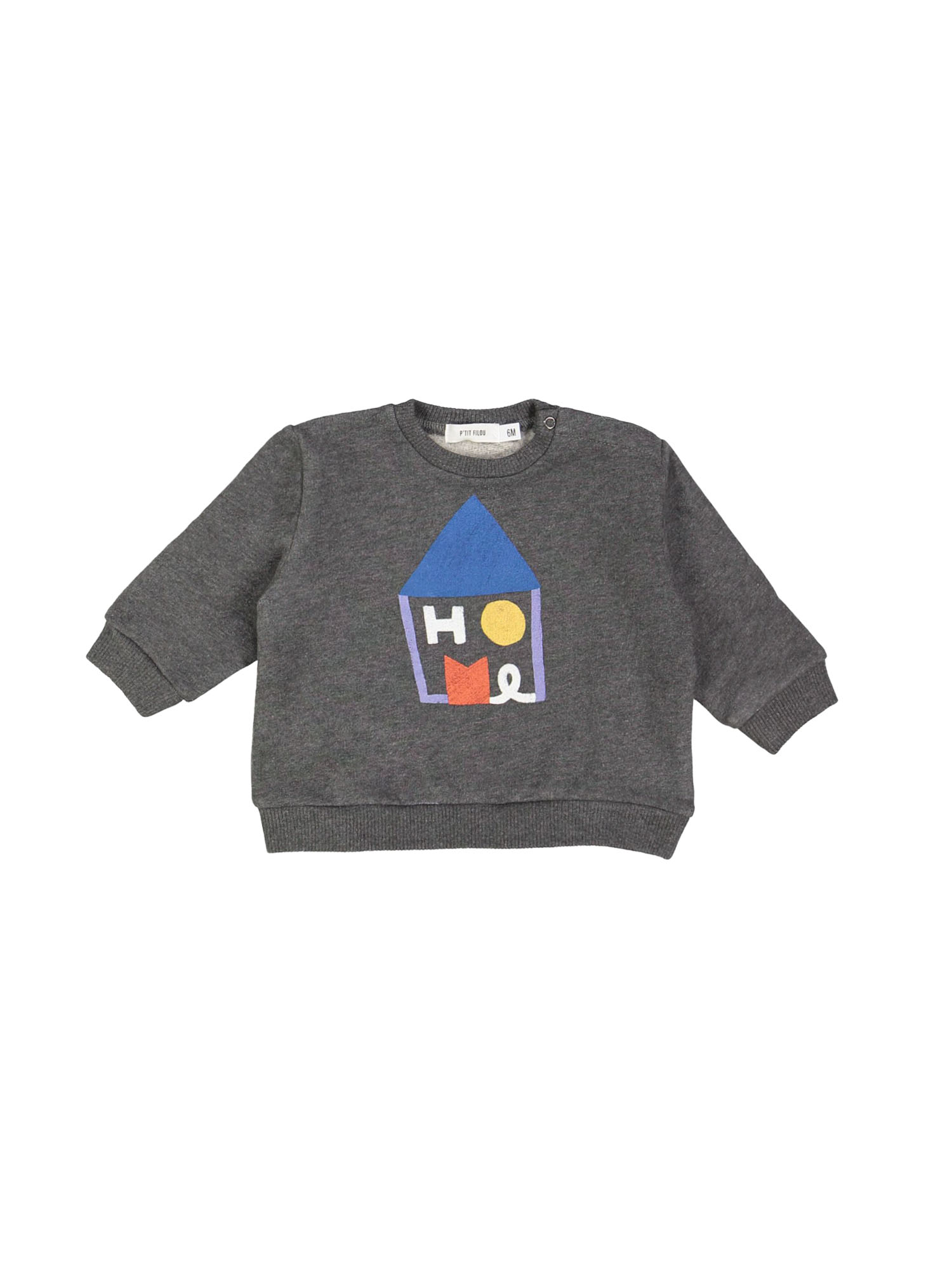 Sweater mini home chiné donkergrijs 06m