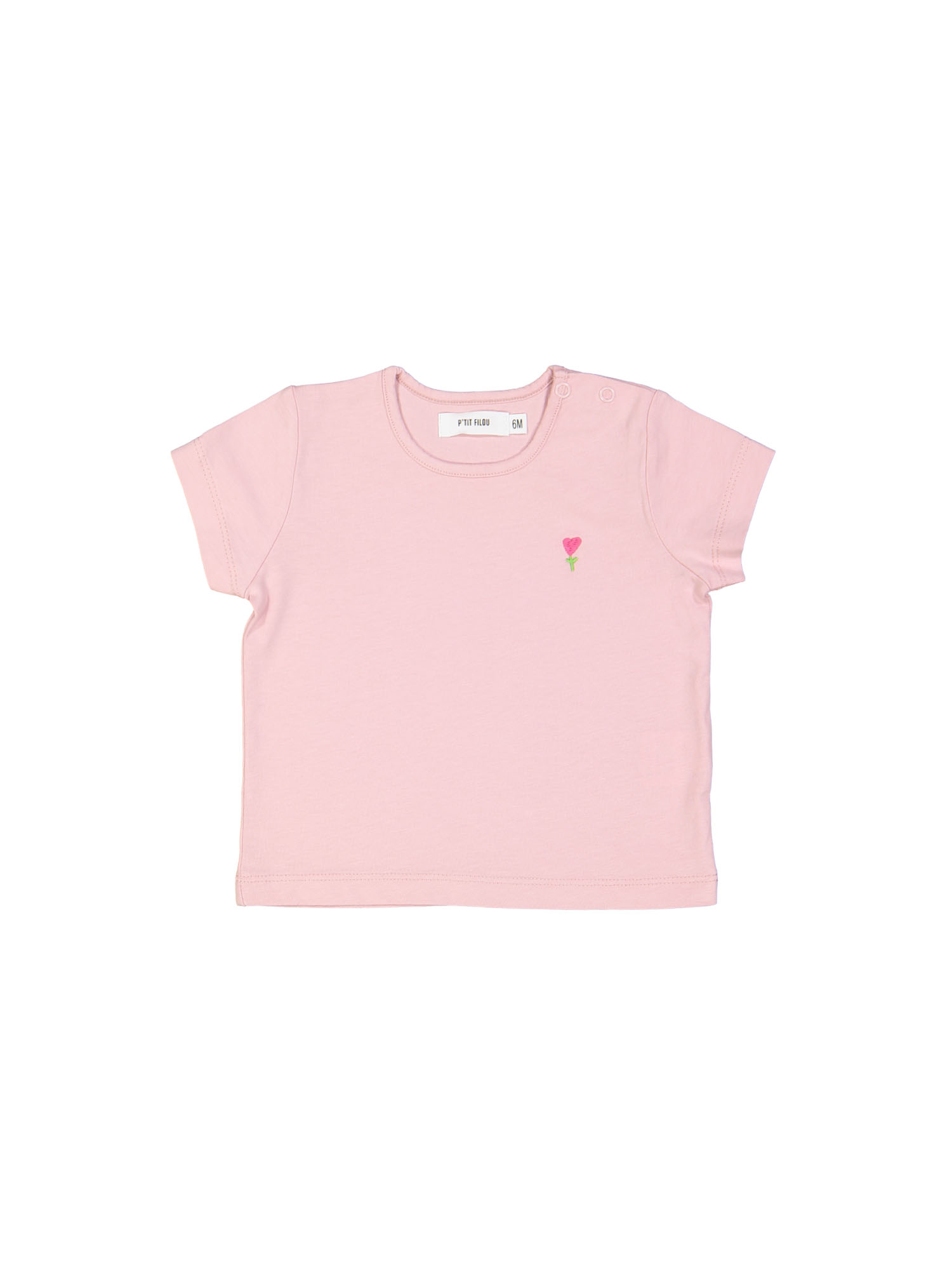 T-shirt mini love flower roze 03m