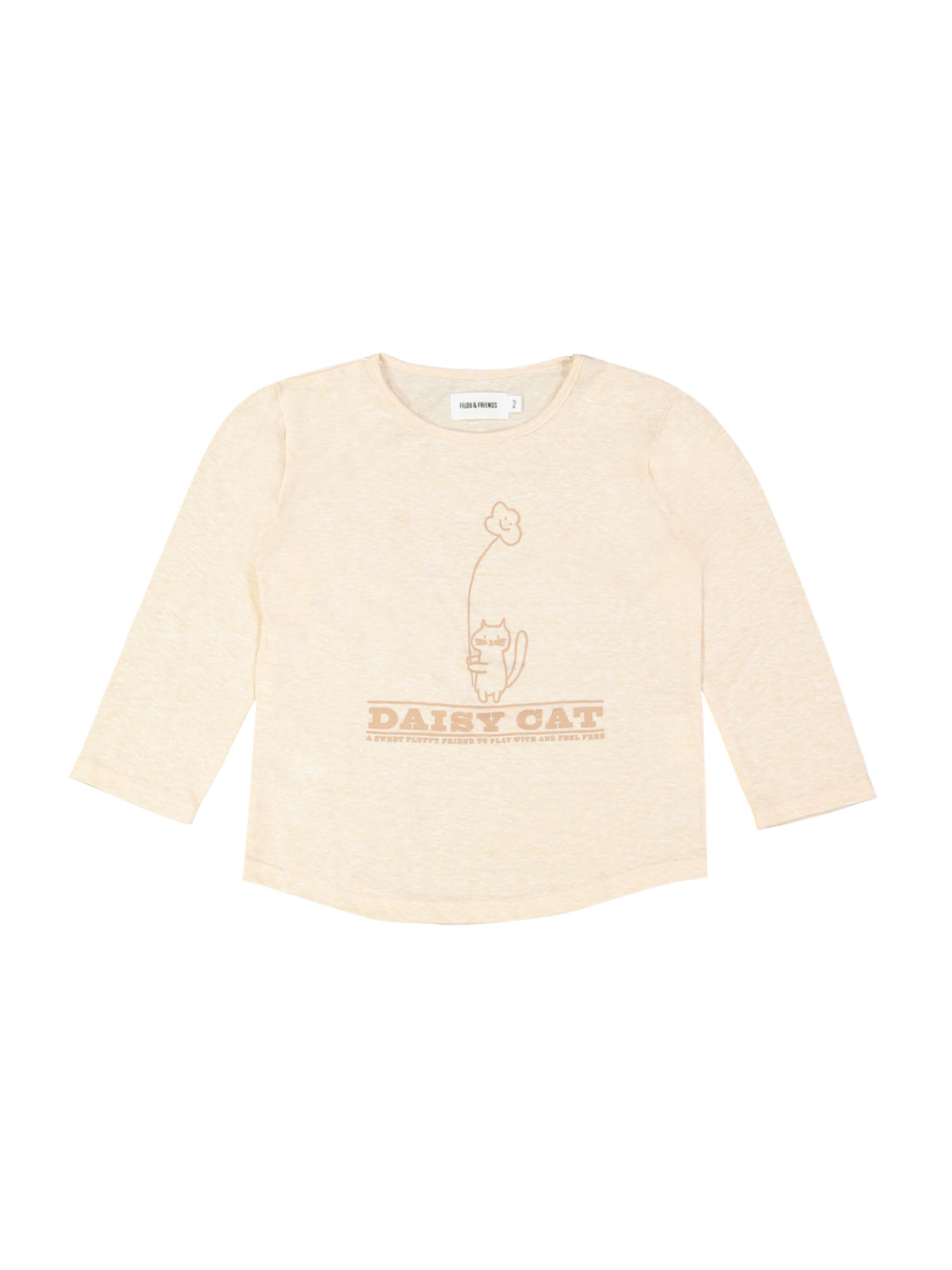 T-shirt daisy cat chiné lichtroze 04j