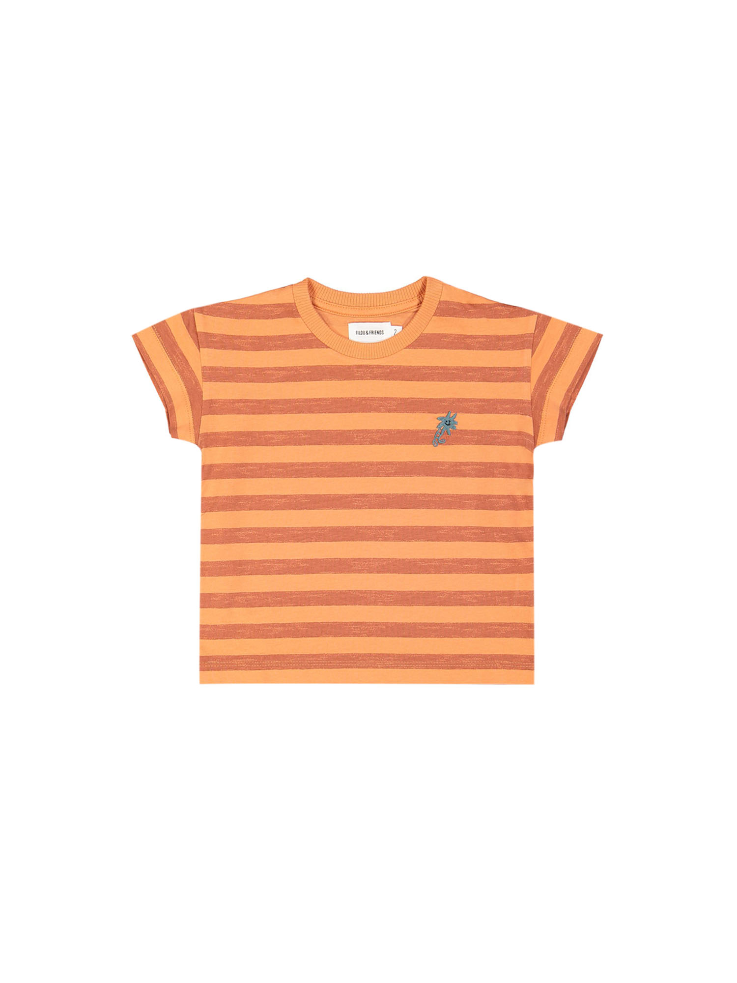 t-shirt boxy streep tiny palm oranje 02j