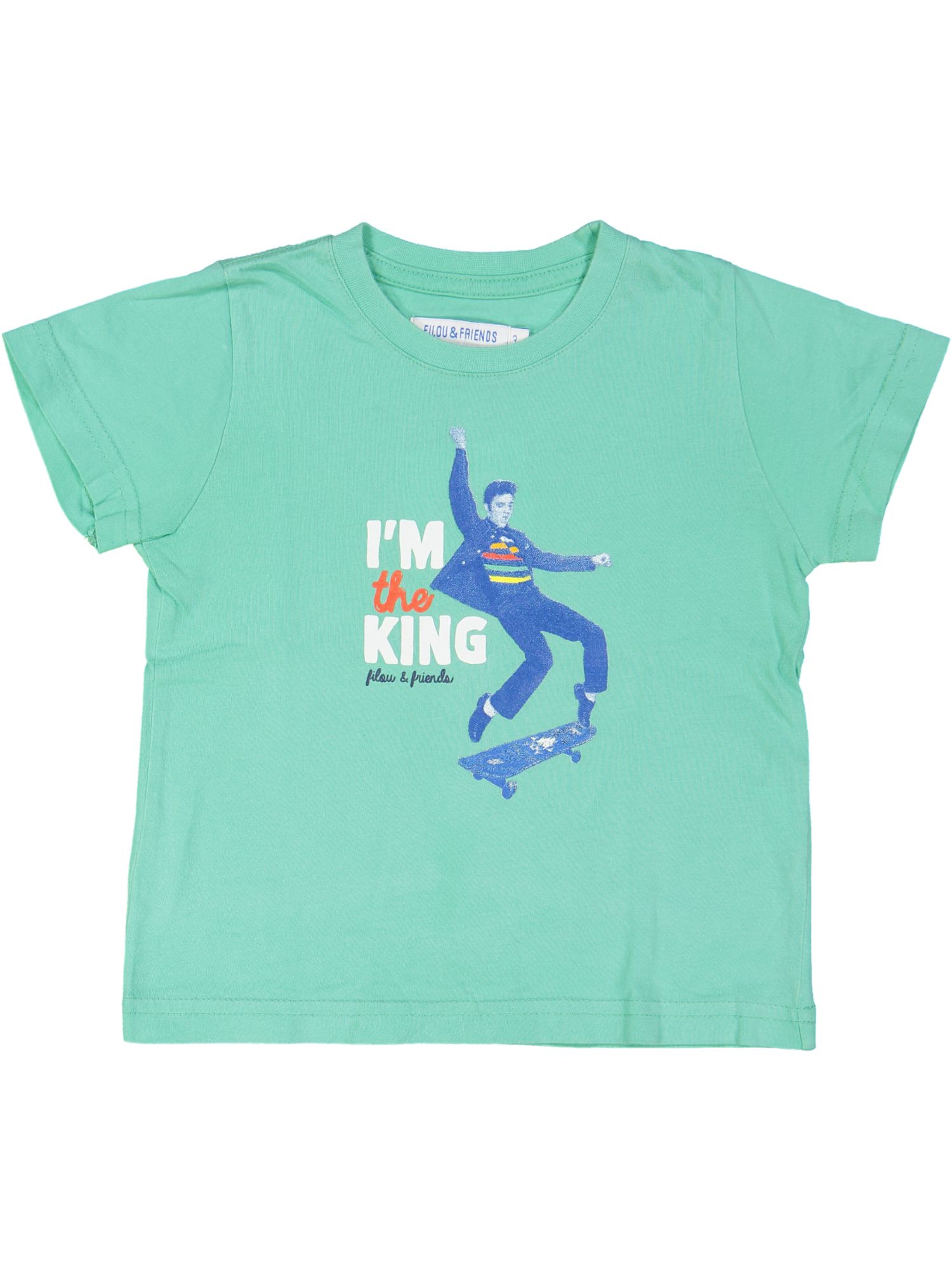 t-shirt groen i'm the king elvis 03j .