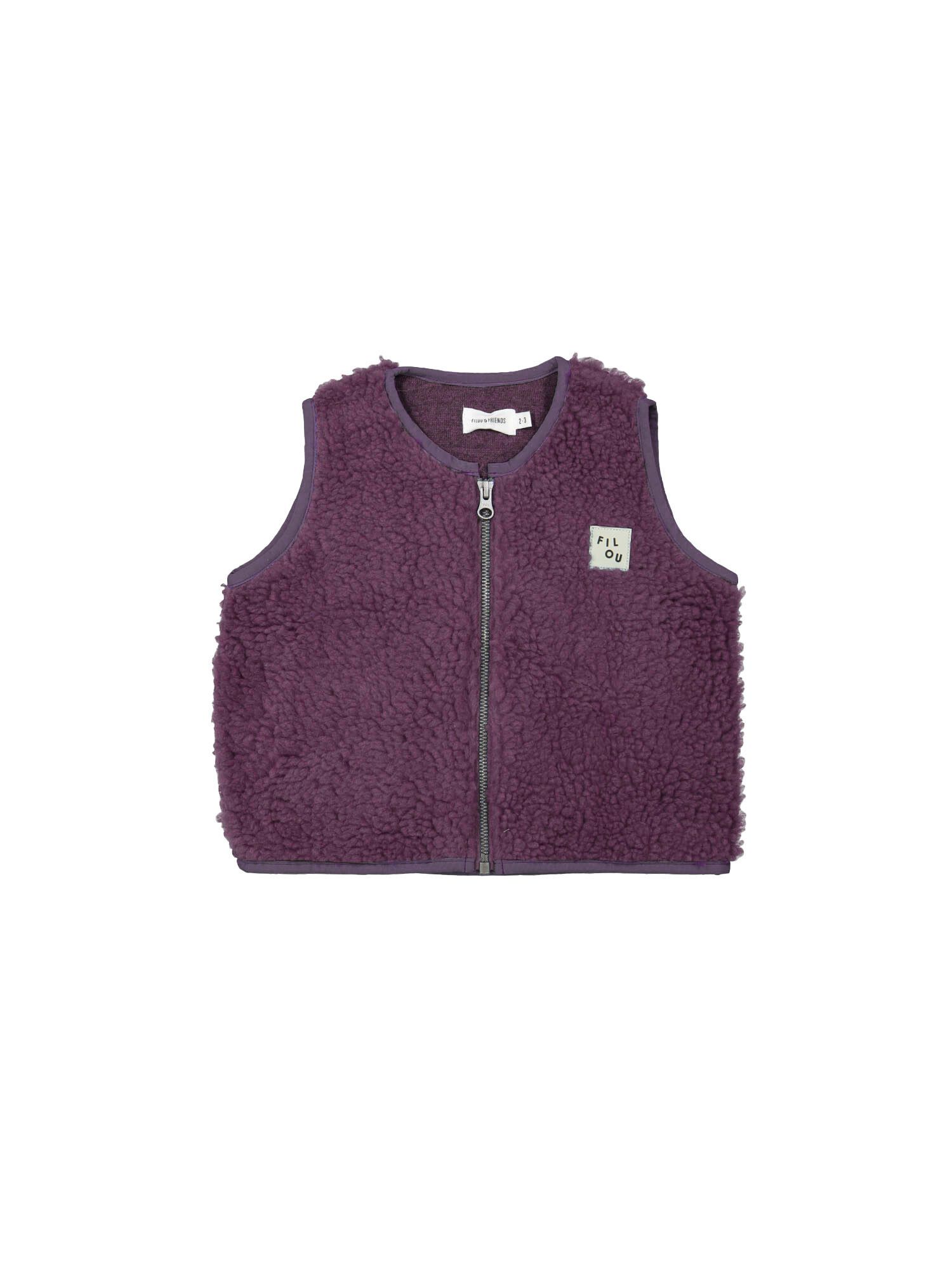 Bodywarmer teddy paars 12m-18m Pre-order