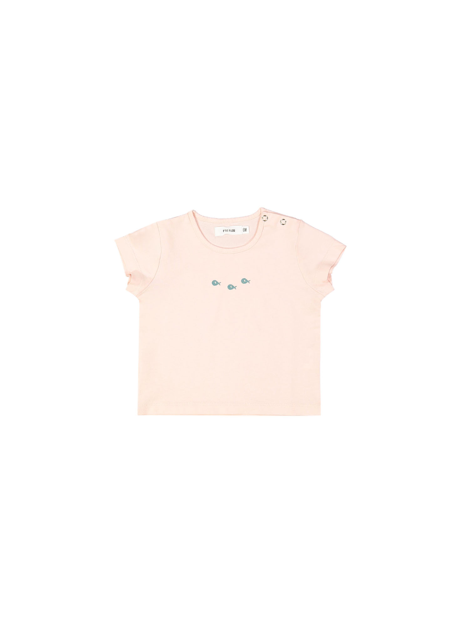 t-shirt mini poisson d'école rose clair