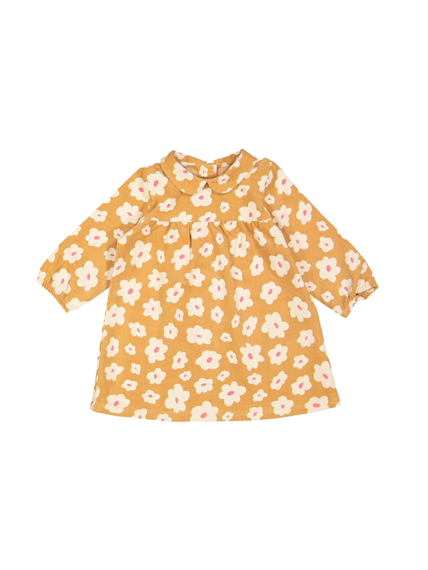 Robe mini côtelette fleur camel