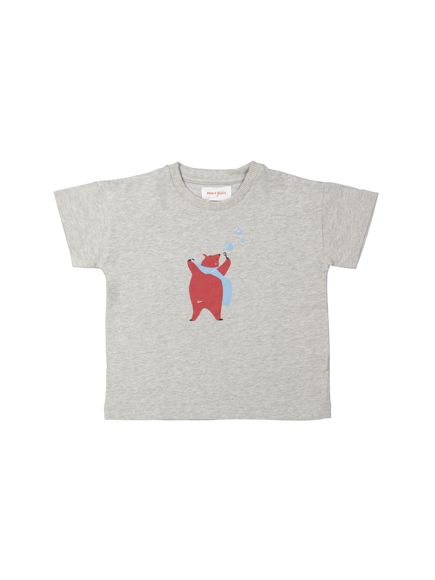 T-shirt bear lichtgrijs chiné 12m-18m