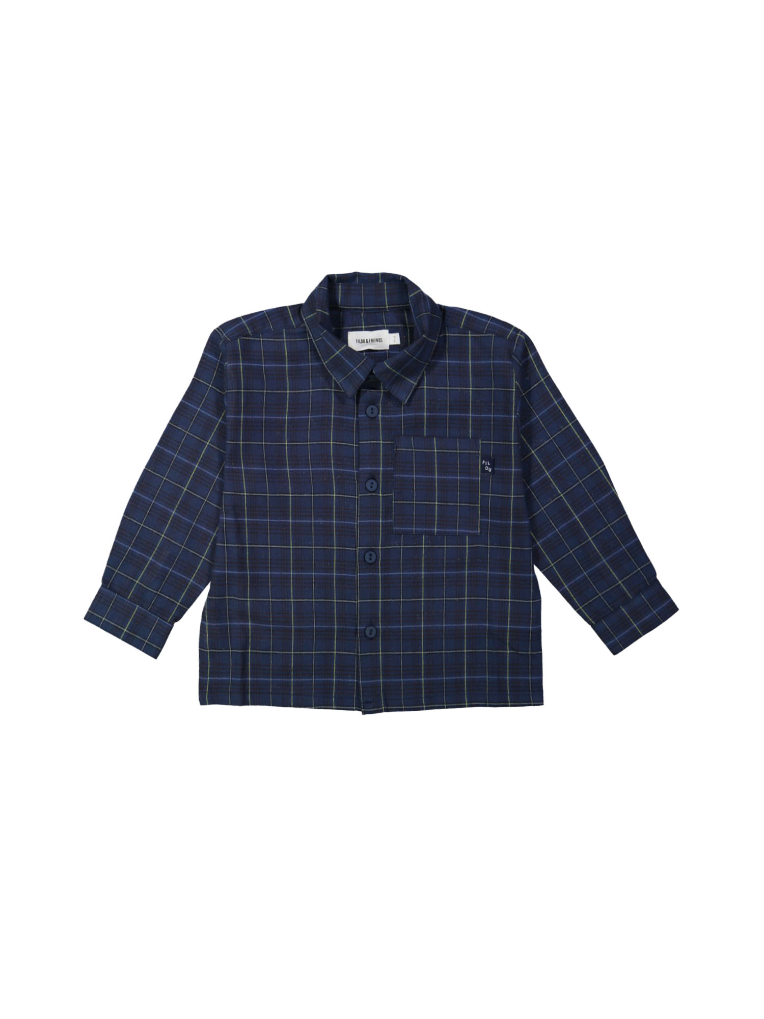 Hemd ruit donkerblauw 12m