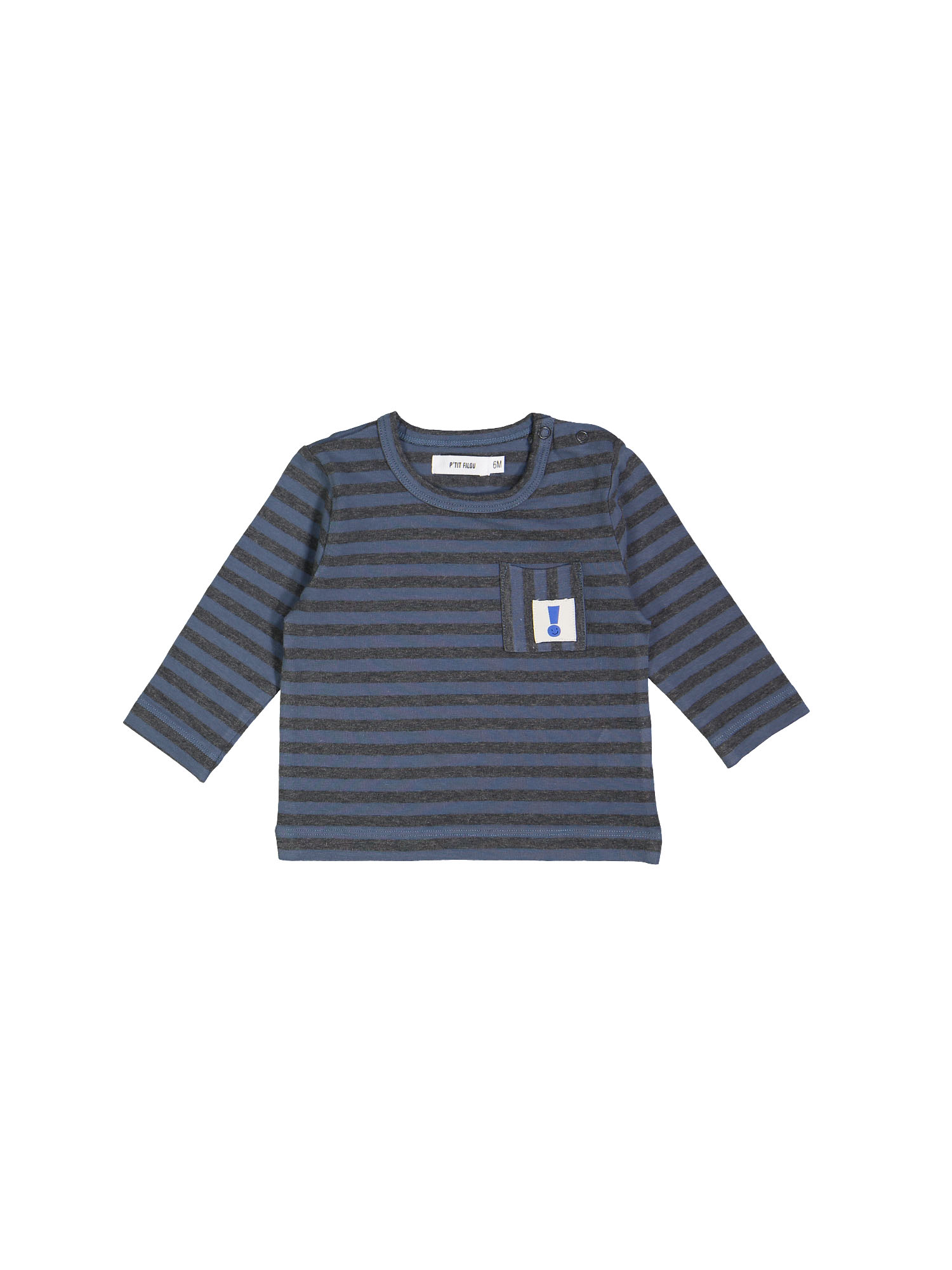 t-shirt mini poche rayure gris bleu