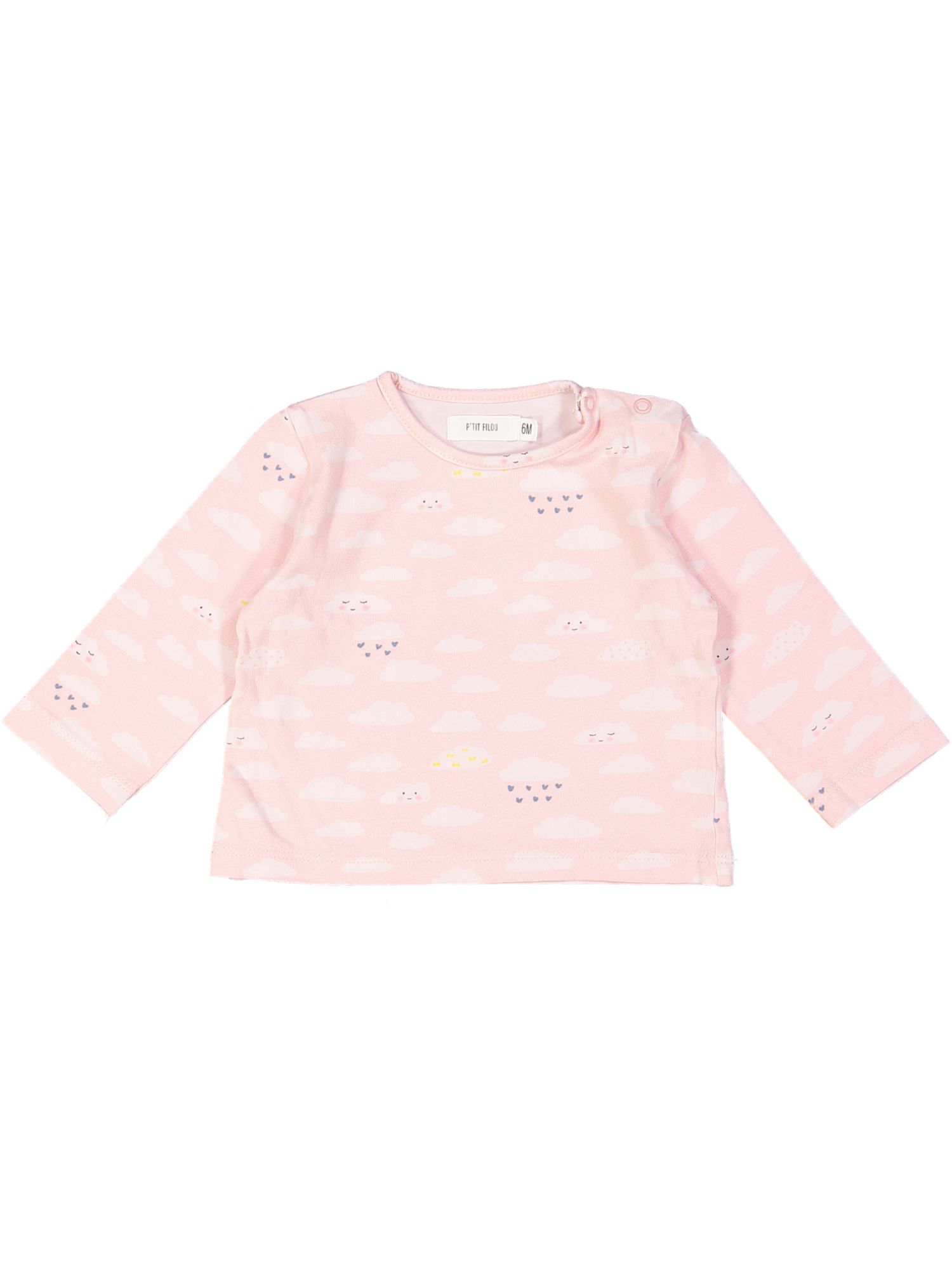 t-shirt roze wolken 06m