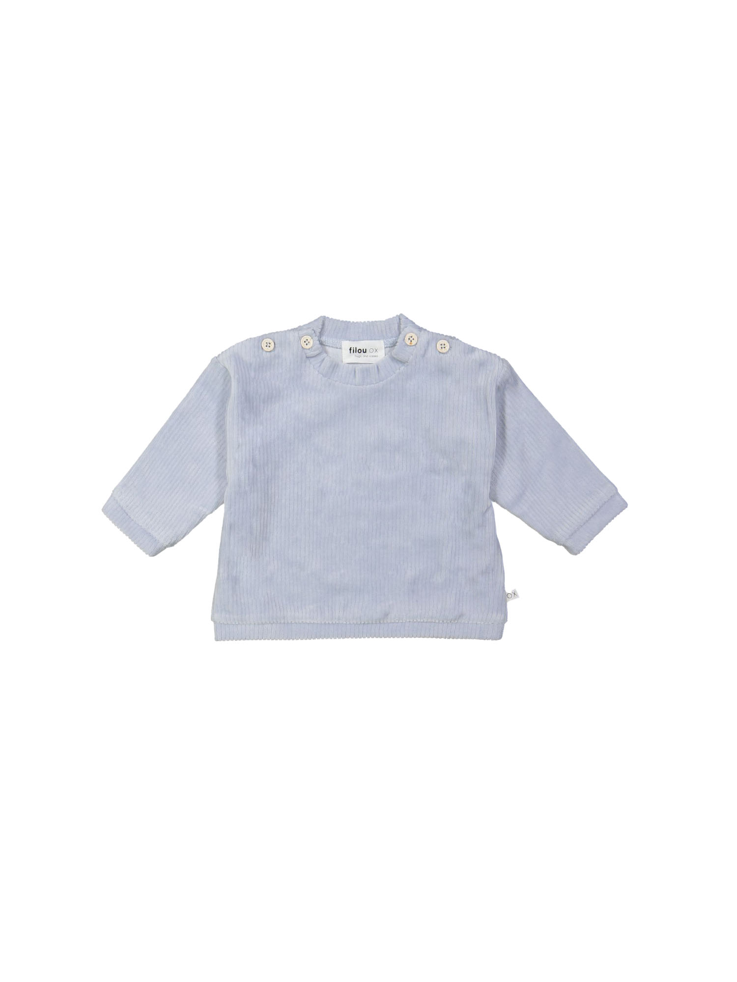 Sweater velvet rib light blue