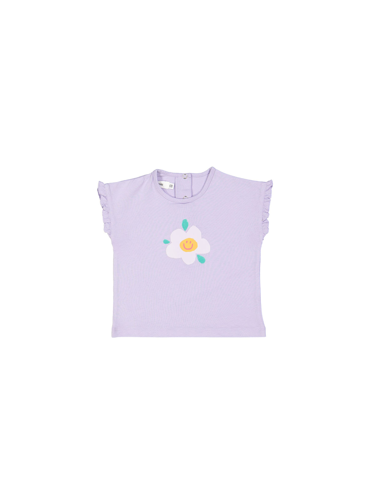 t-shirt mini smiley flower lavendel 06m