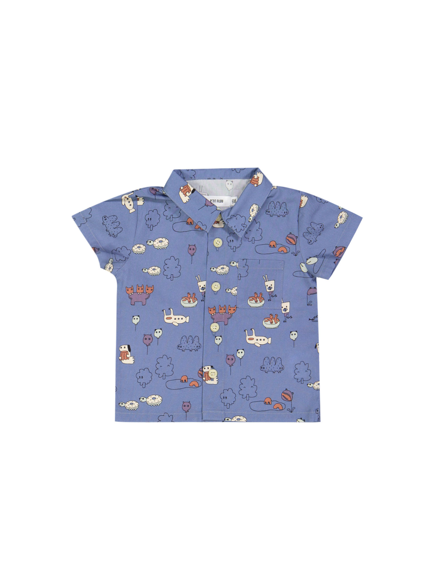 chemise creatures bleu gris