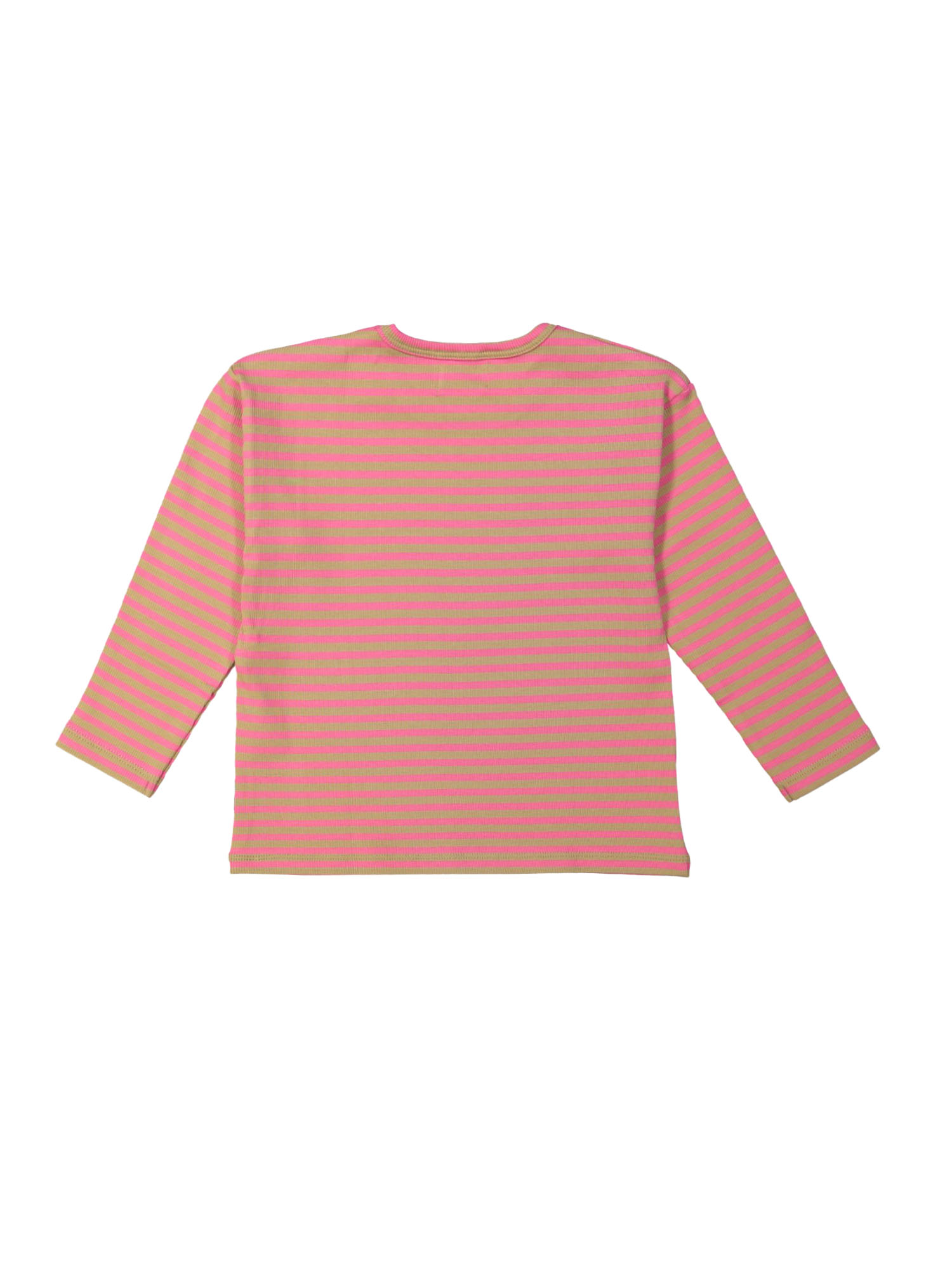 T-shirt rib streep felroze 12m