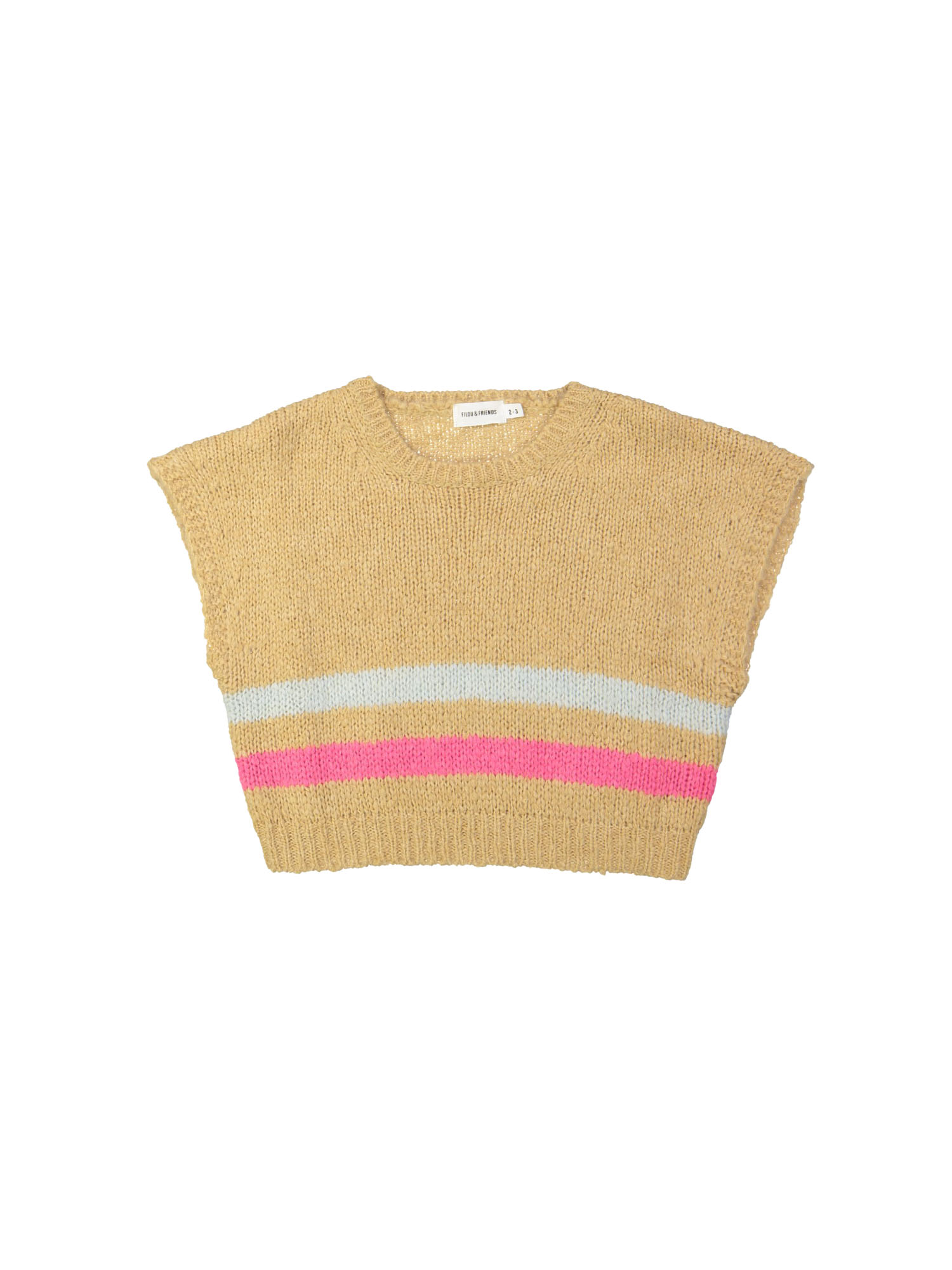 Debardeur beige streep roze 12m-18m