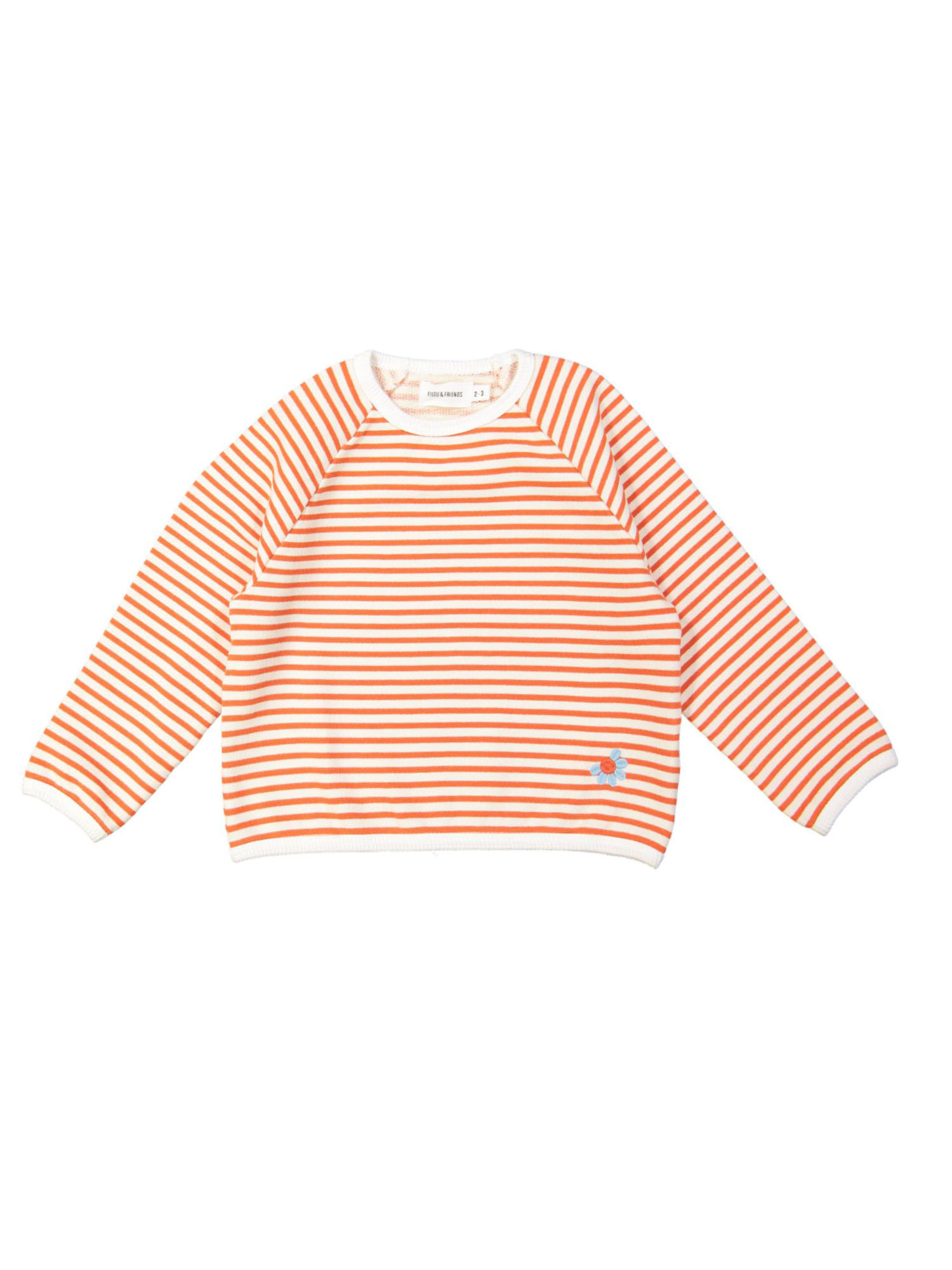 Sweater stripe flower orange