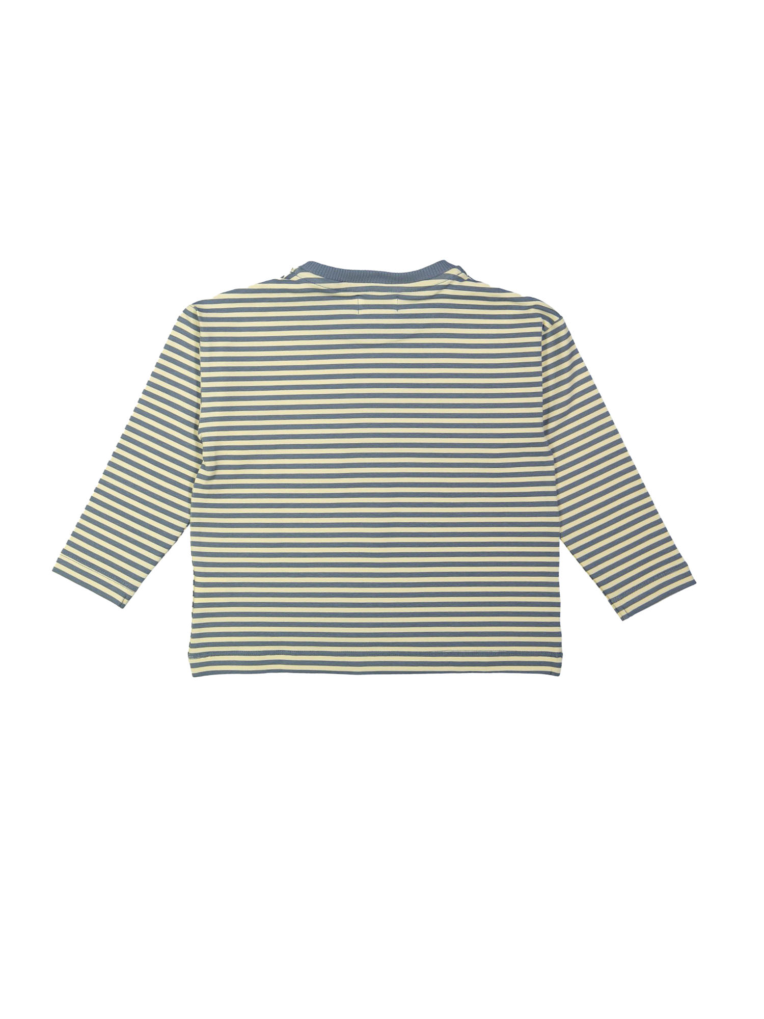 T-shirt rayé pochette gris-bleu