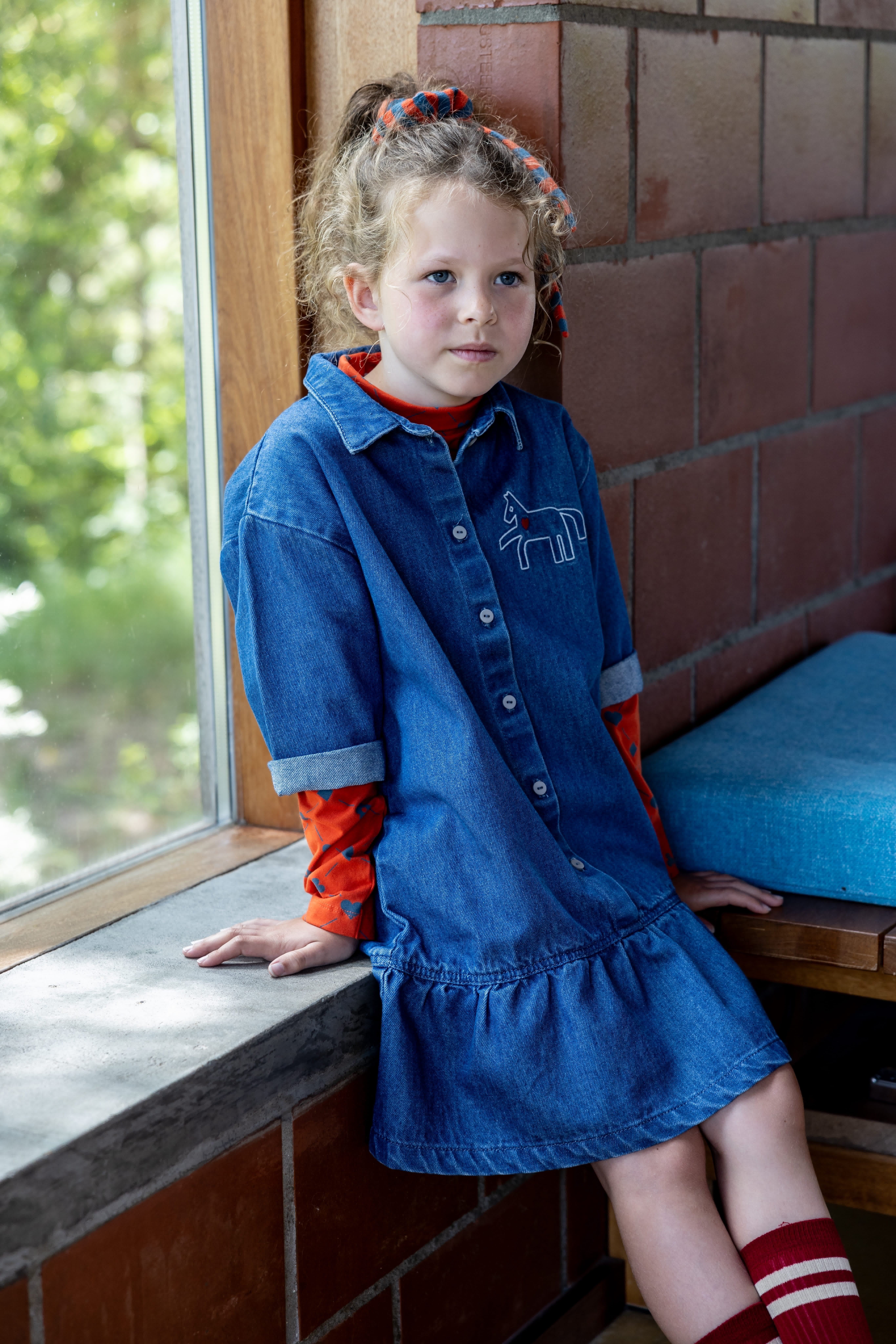 Robe jean cheval stone bleach