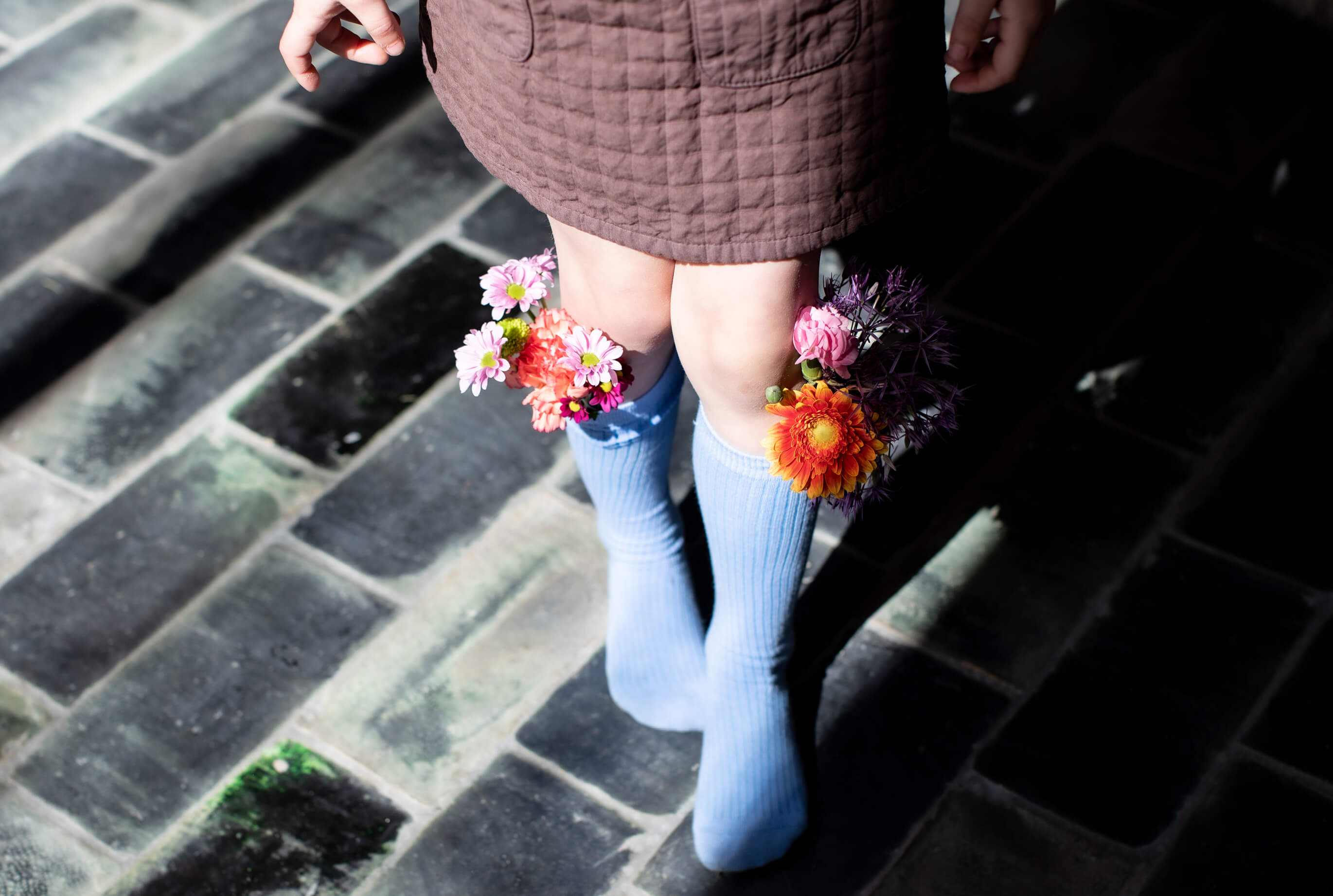 kniekousen uni lichtblauw 22-24