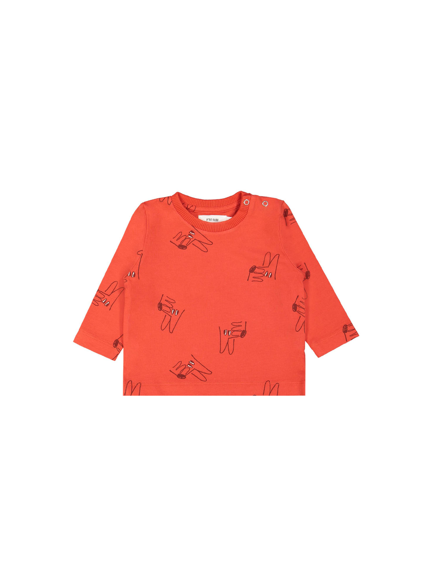 t-shirt mini chien tiptop rouge