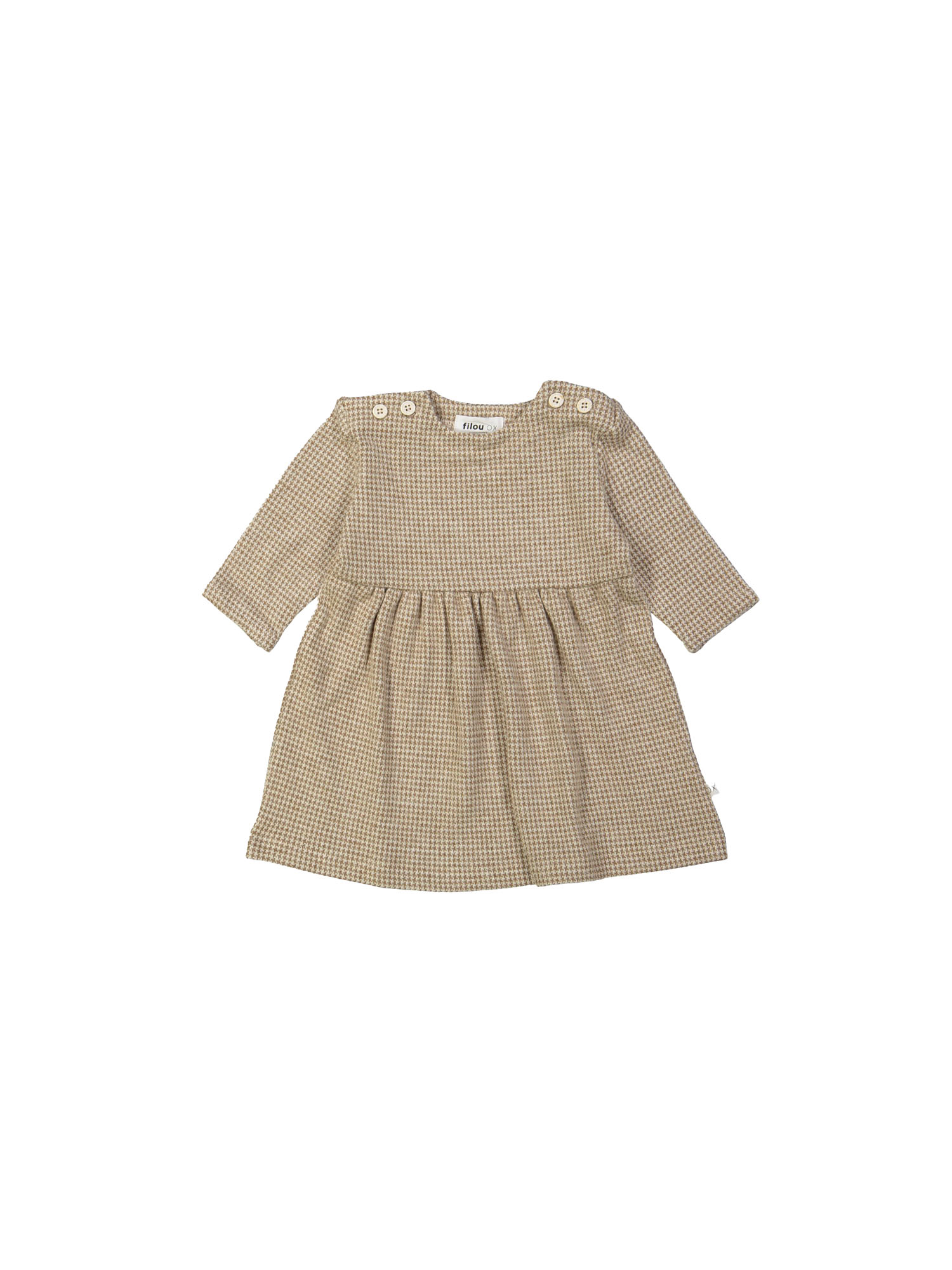 Jurk ruit lichtbruin 01m-03m
