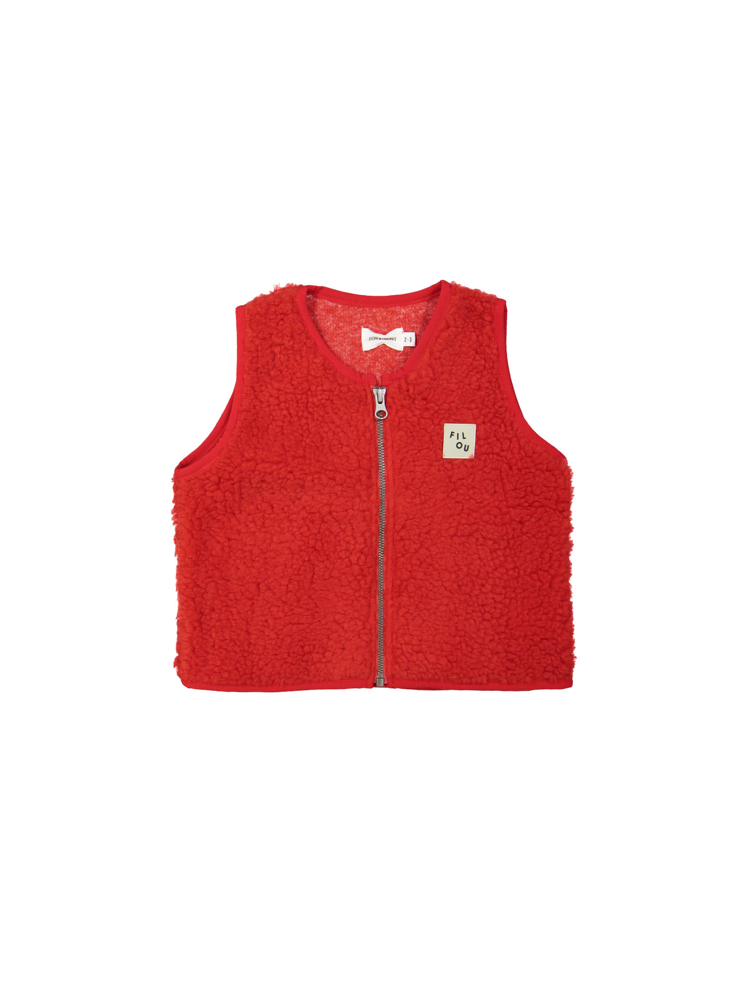 Bodywarmer teddy rouge