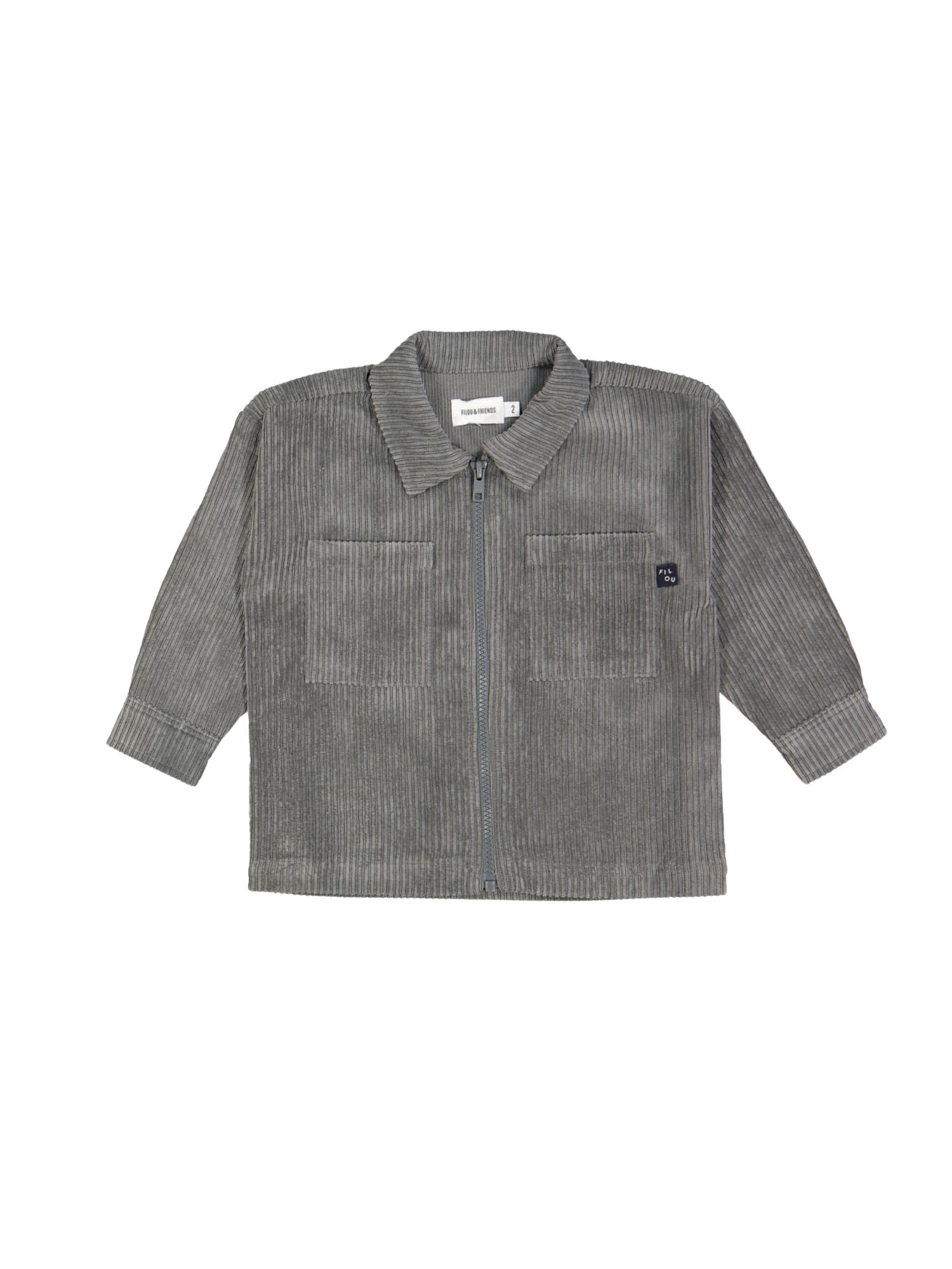 Shirt zipper ribbed gray