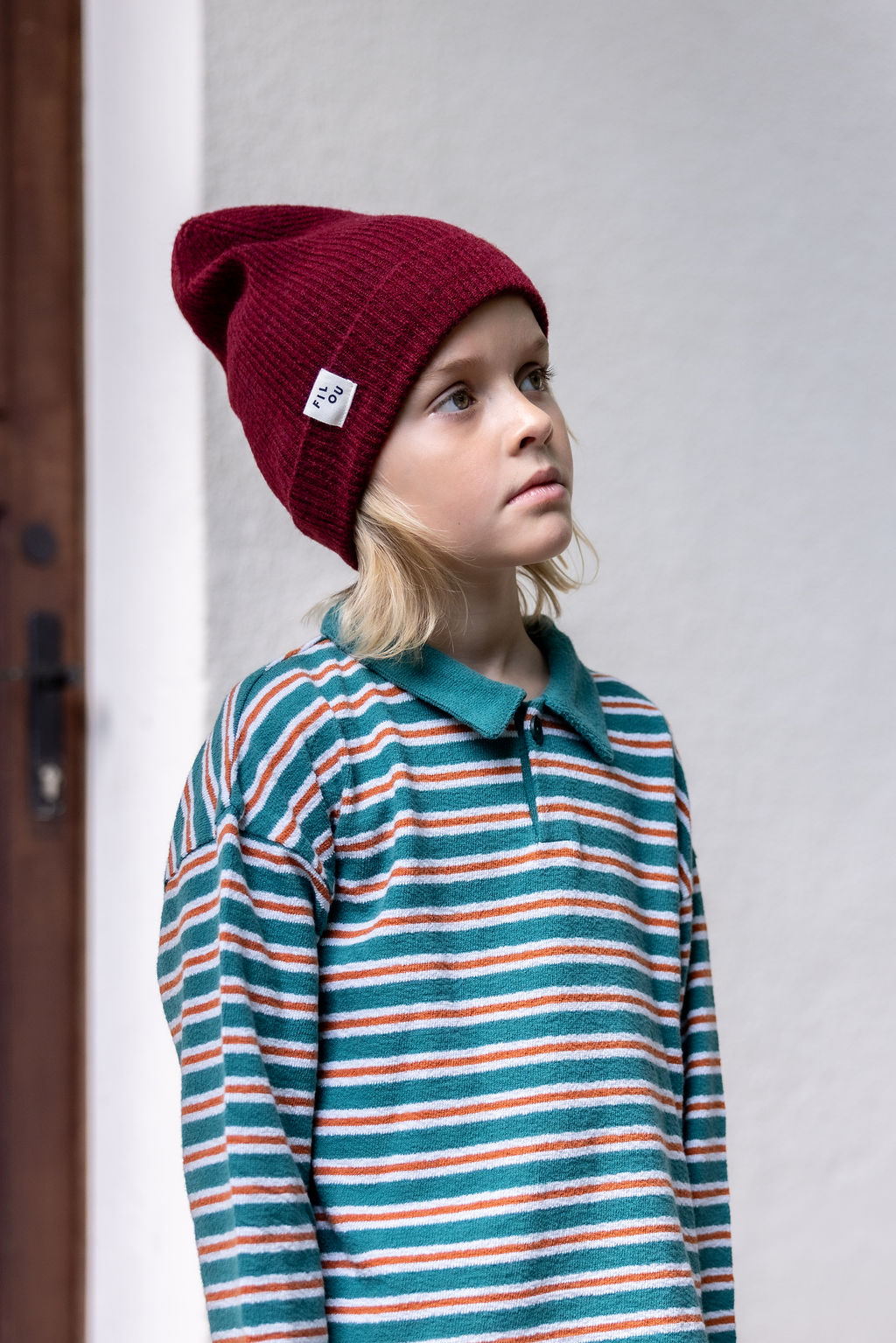 Polo rayé bleu clair