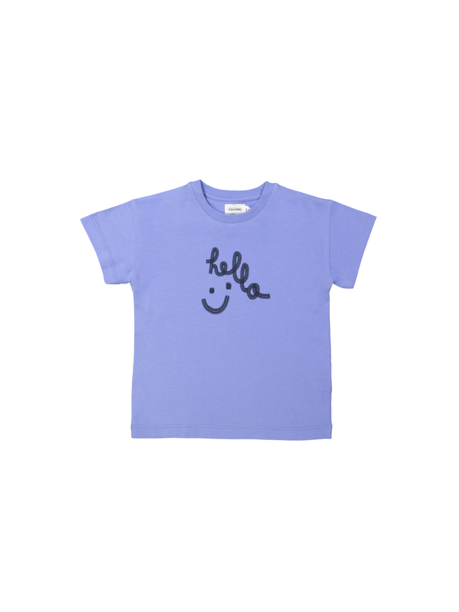 T-shirt hello blauw 12m