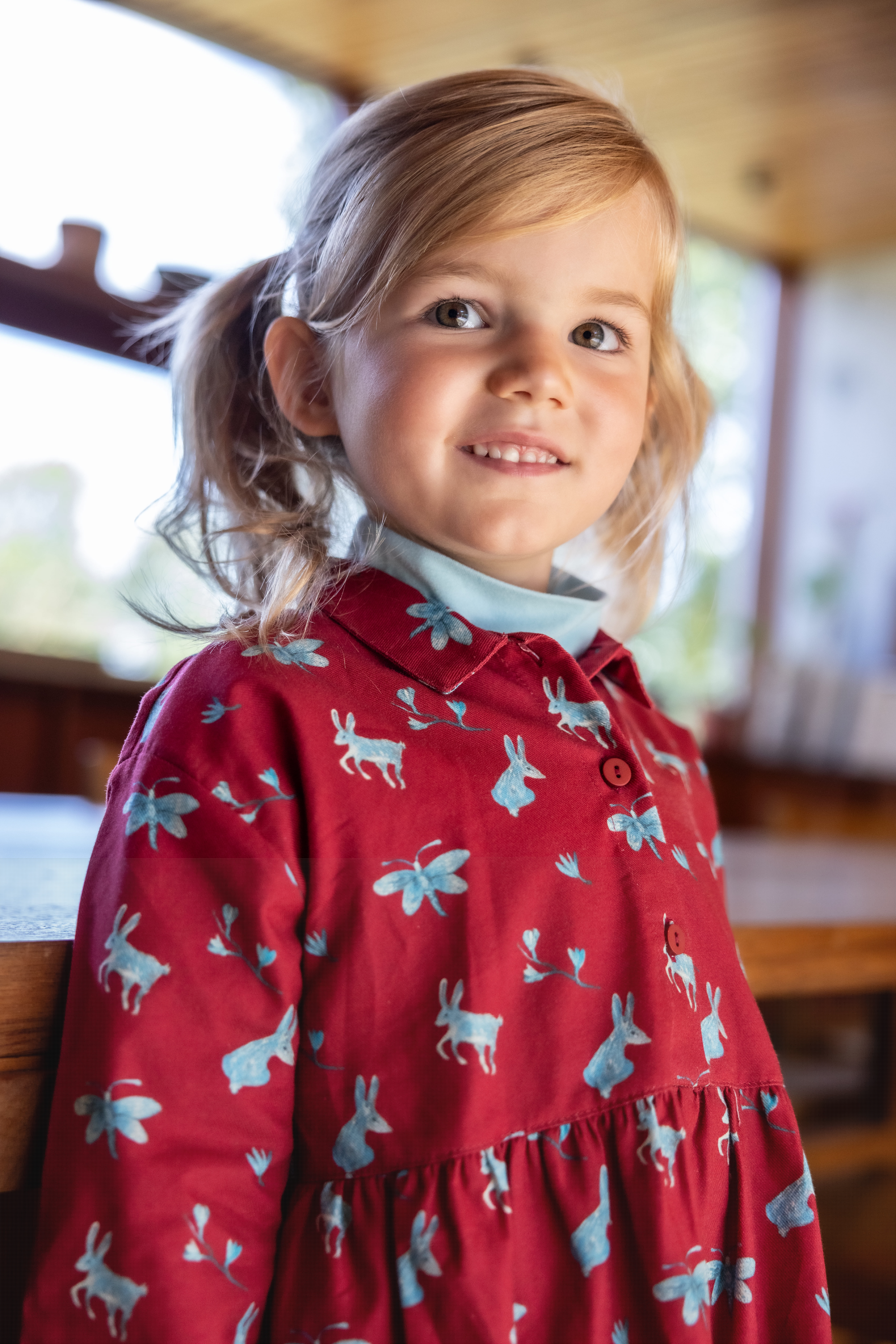 Jurk rabbits rood 12m