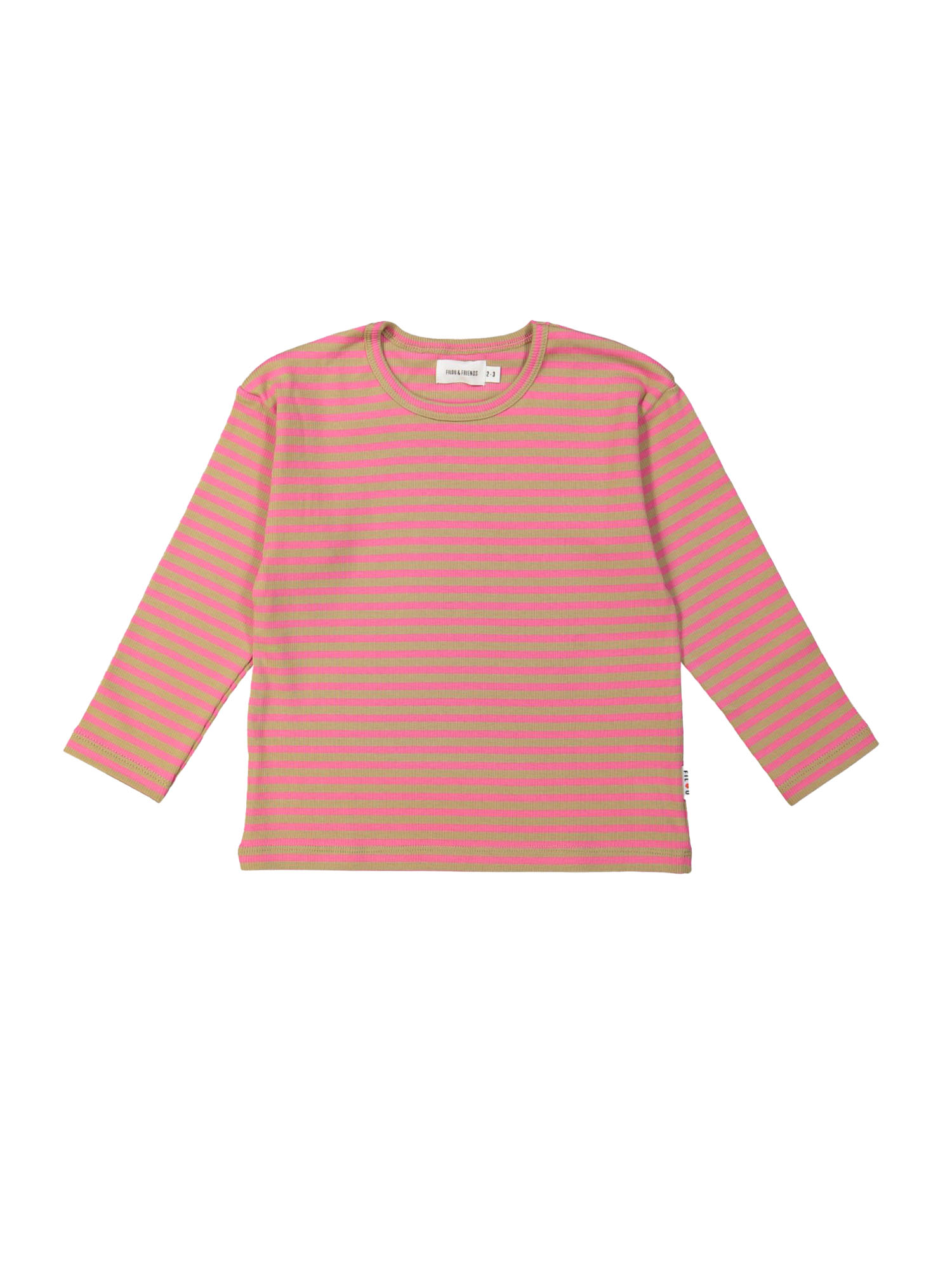 T-shirt rib streep felroze 12m