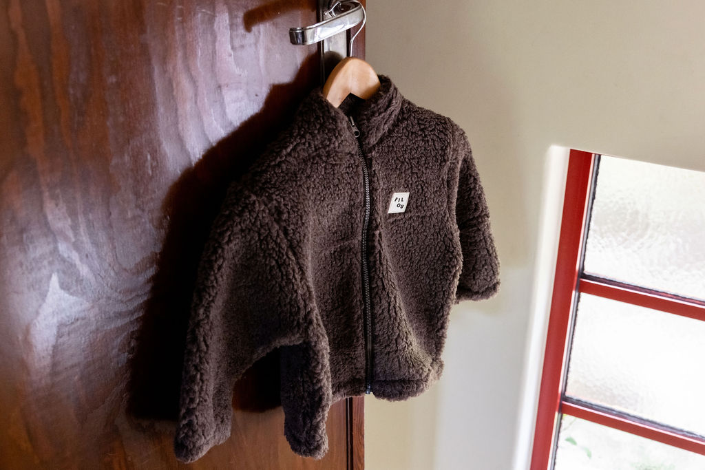 Gilet teddy donkerbruin 12m-18m
