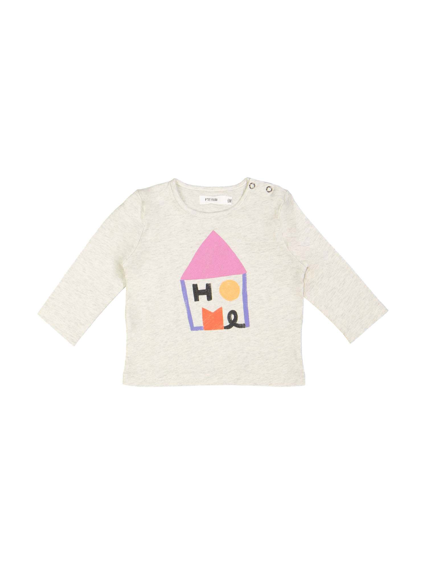 T-shirt mini home chiné light gray