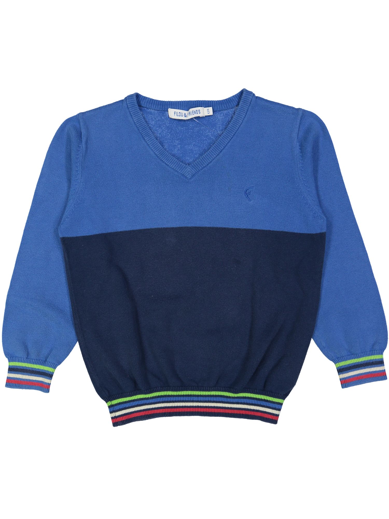 pull blauw multi color boord 05j