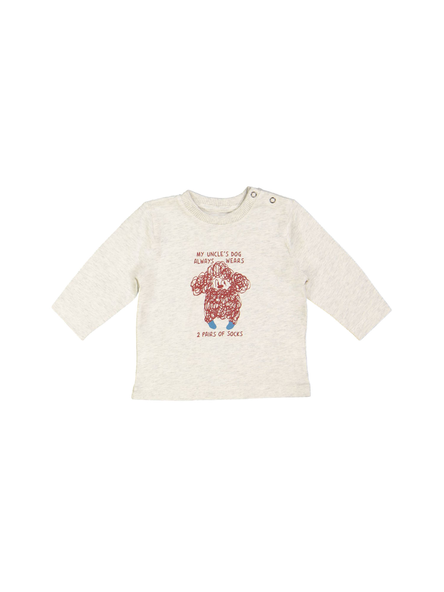 T-shirt mini uncle's dog chiné light gray